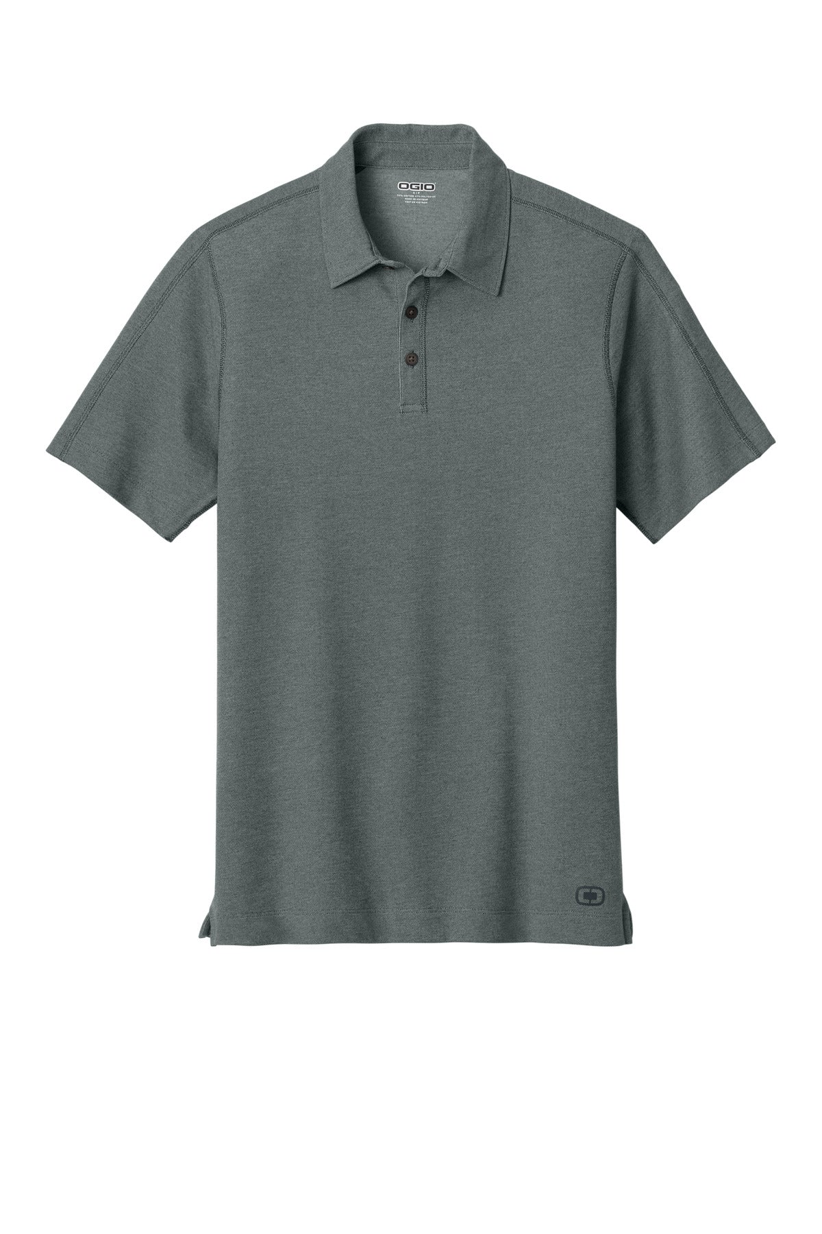 Front View of Petrol Grey OGIO Onyx Polo. OG126