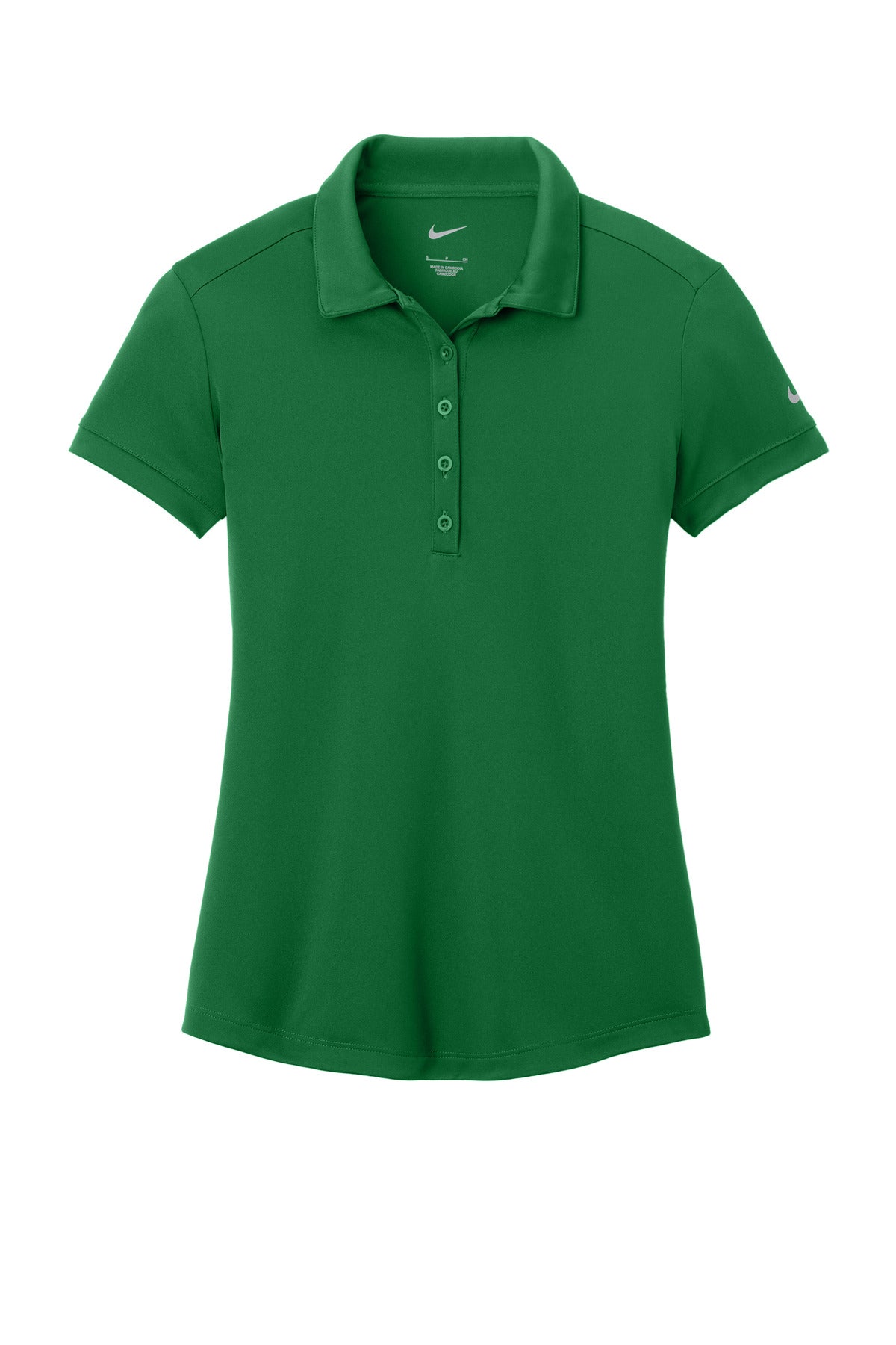 Front View of Pine Green Nike Women's Dri-FIT Players Modern Fit Polo. 811807