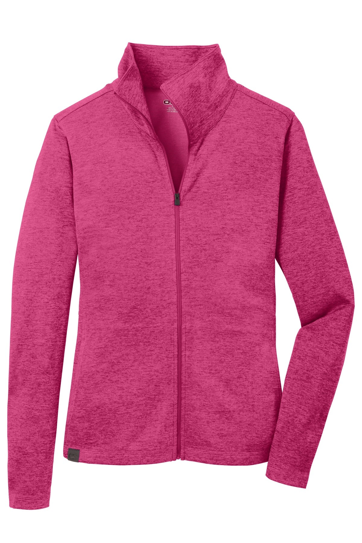 Front View of Pink Crush OGIO Women's Pixel Full-Zip. LOG203