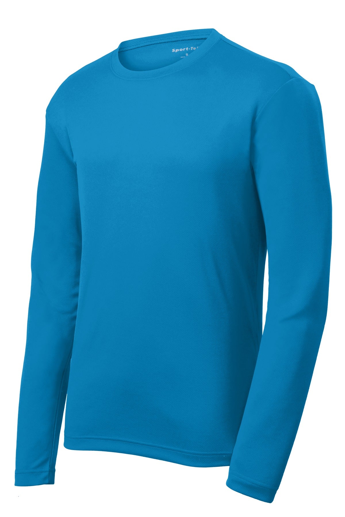 Front View of Pond Blue Sport-Tek PosiCharge RacerMesh Long Sleeve Tee. ST340LS