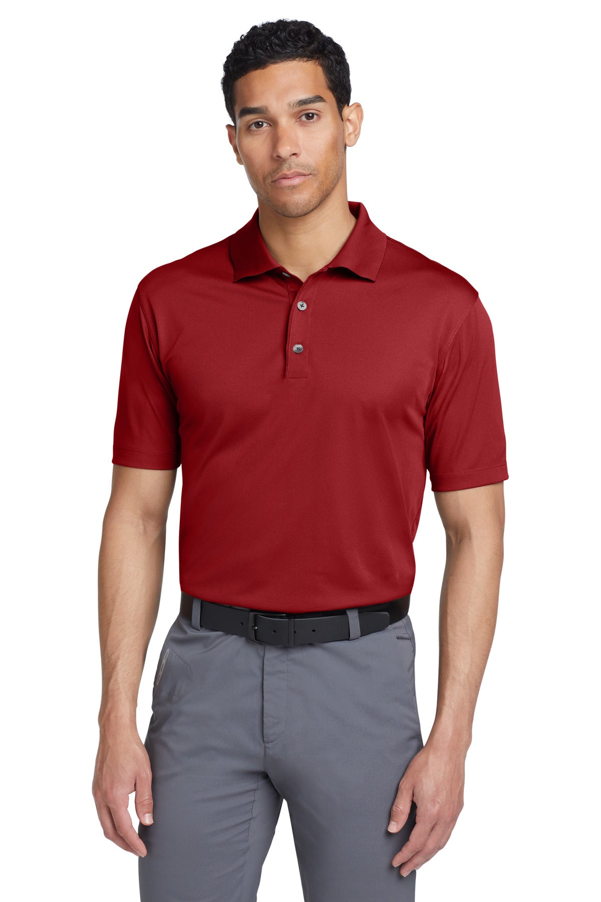 Front View of Pro Red Nike Tech Basic Dri-FIT Polo. 203690