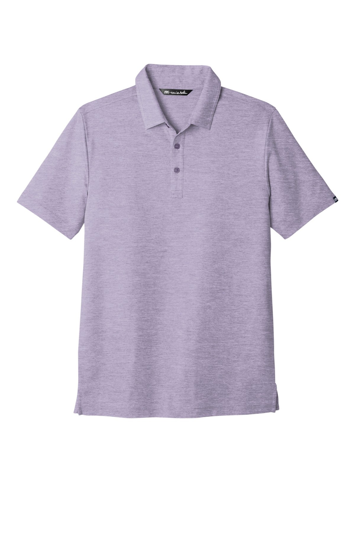 Front View of PrplSageHt TravisMathew Oceanside Heather Polo. TM1MU412