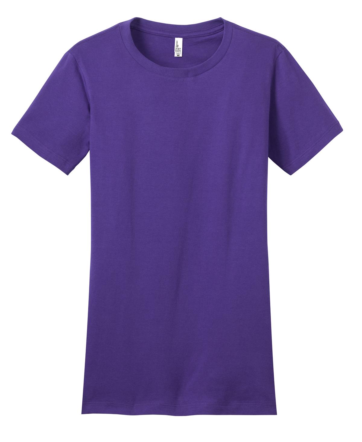 Front View of Purple District Women's Fitted The Concert Tee DT5001
