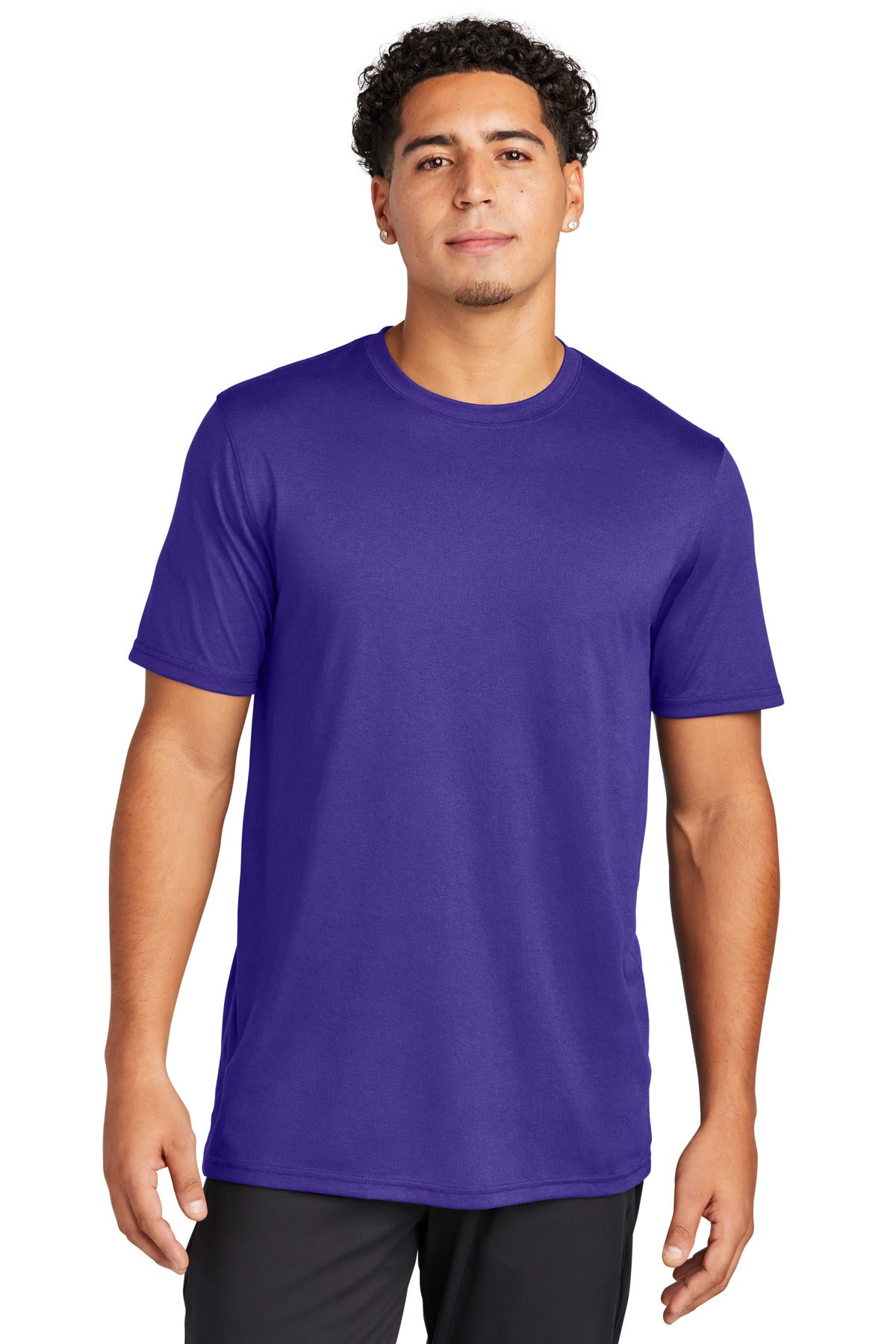 Front View of Purple Sport-Tek Echo Tee ST760