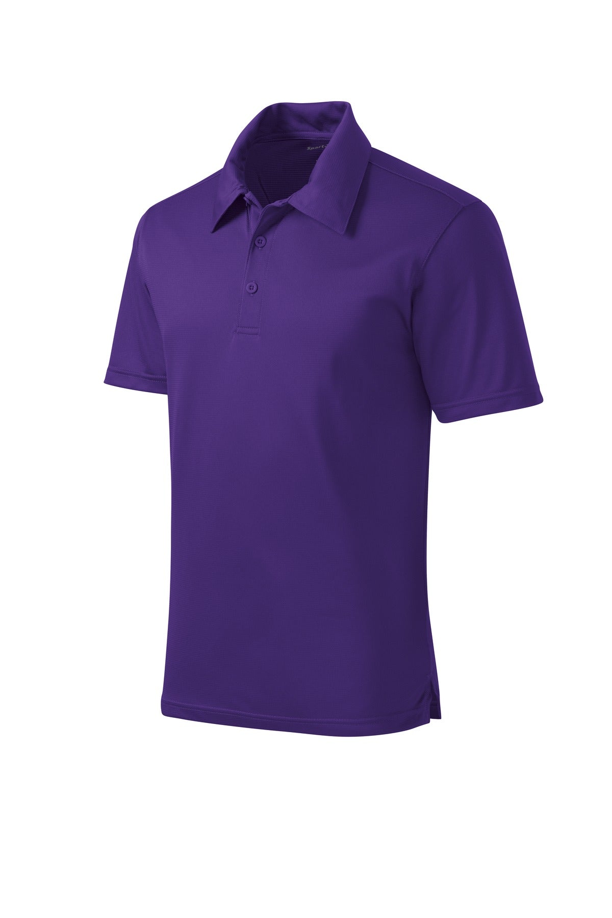 Front View of Purple Sport-Tek PosiCharge Active Textured Polo. ST690
