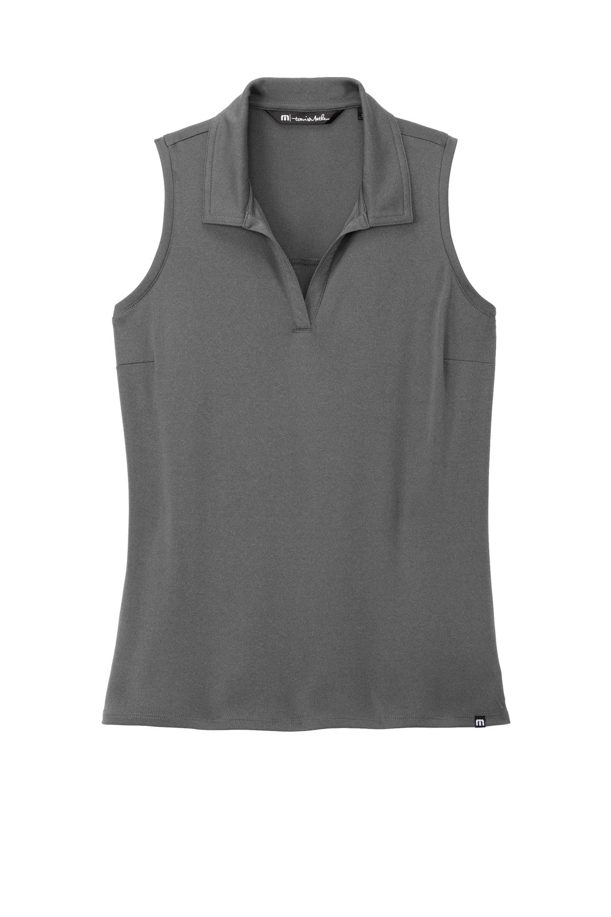 Front View of QuiShaG/Bk TravisMathew Women's Coto Performance Sleeveless Polo TM1WX001