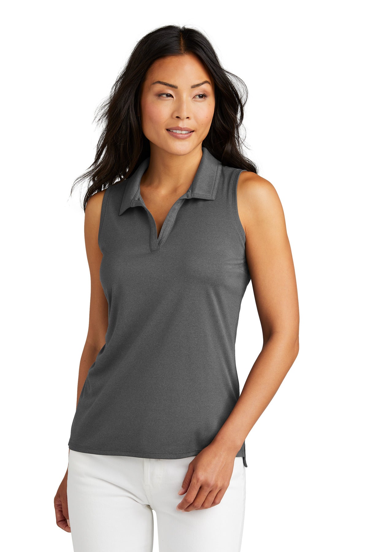 Front View of QuiShaG/Bk TravisMathew Women's Coto Performance Sleeveless Polo TM1WX001