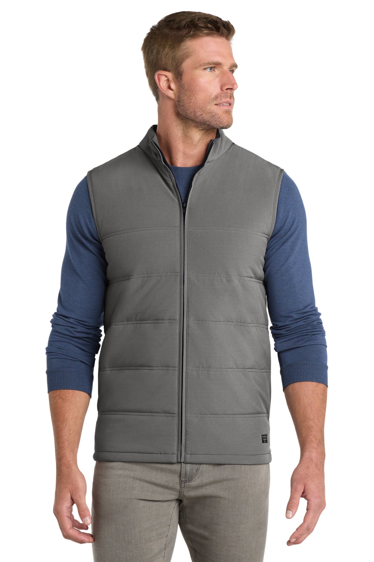 Front View of QuiShaGrey TravisMathew Cold Bay Vest TM1MW453