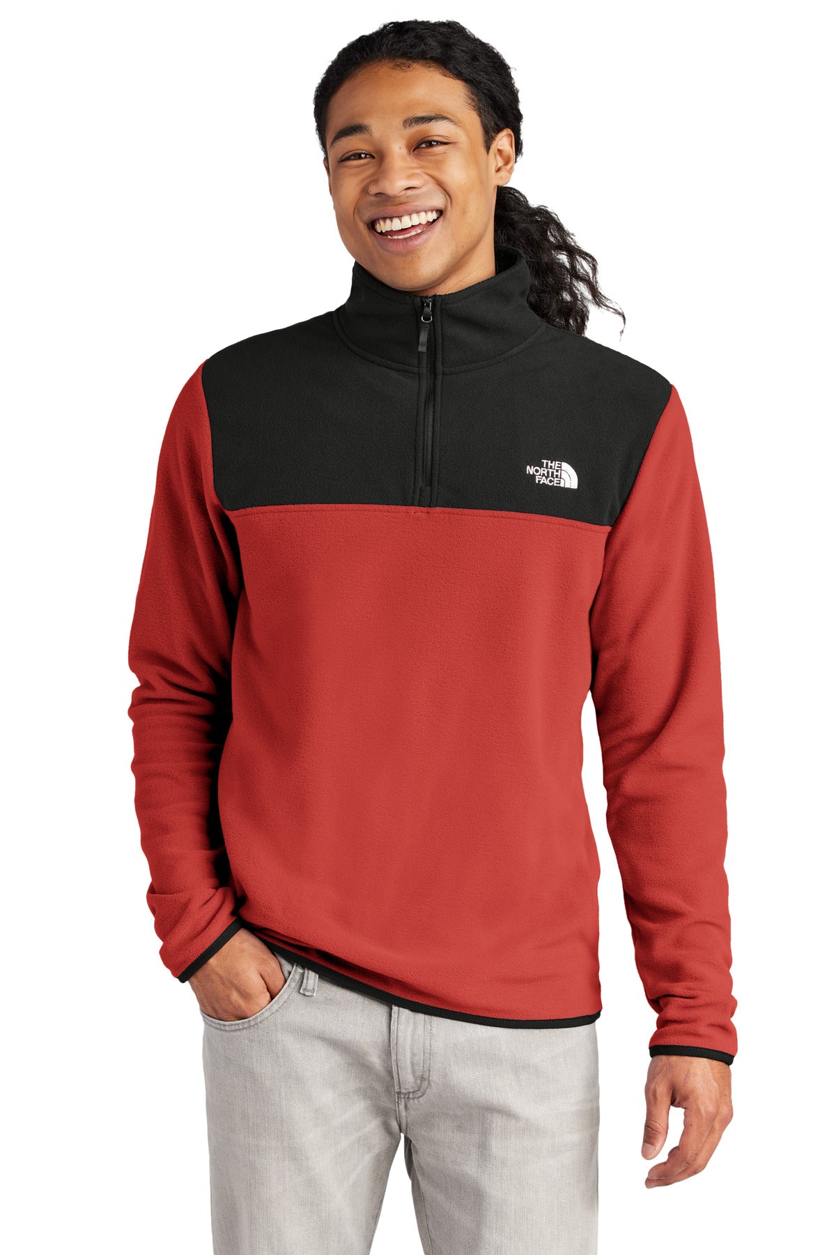 Front View of RageR/TNFB The North Face Glacier 1/4-Zip Fleece NF0A7V4L