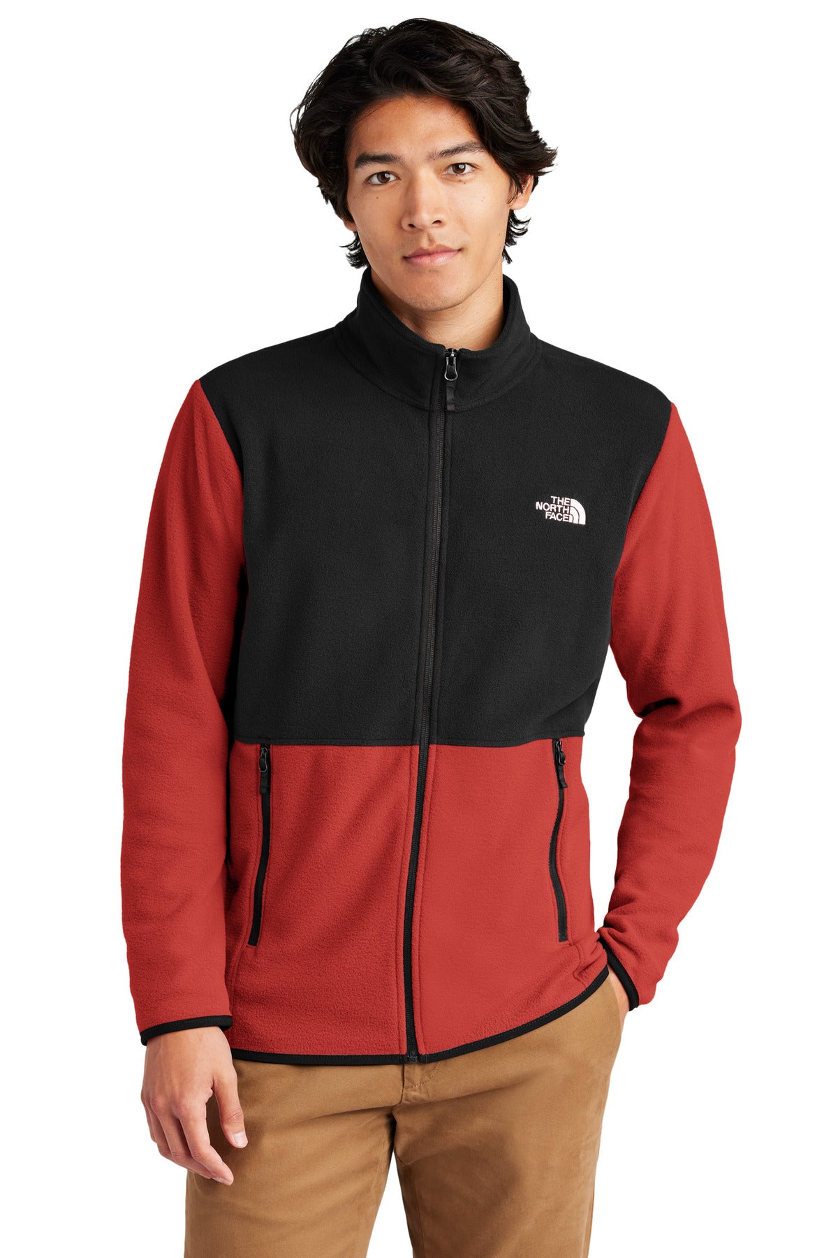 Front View of RageR/TNFB The North Face Glacier Full-Zip Fleece Jacket NF0A7V4J
