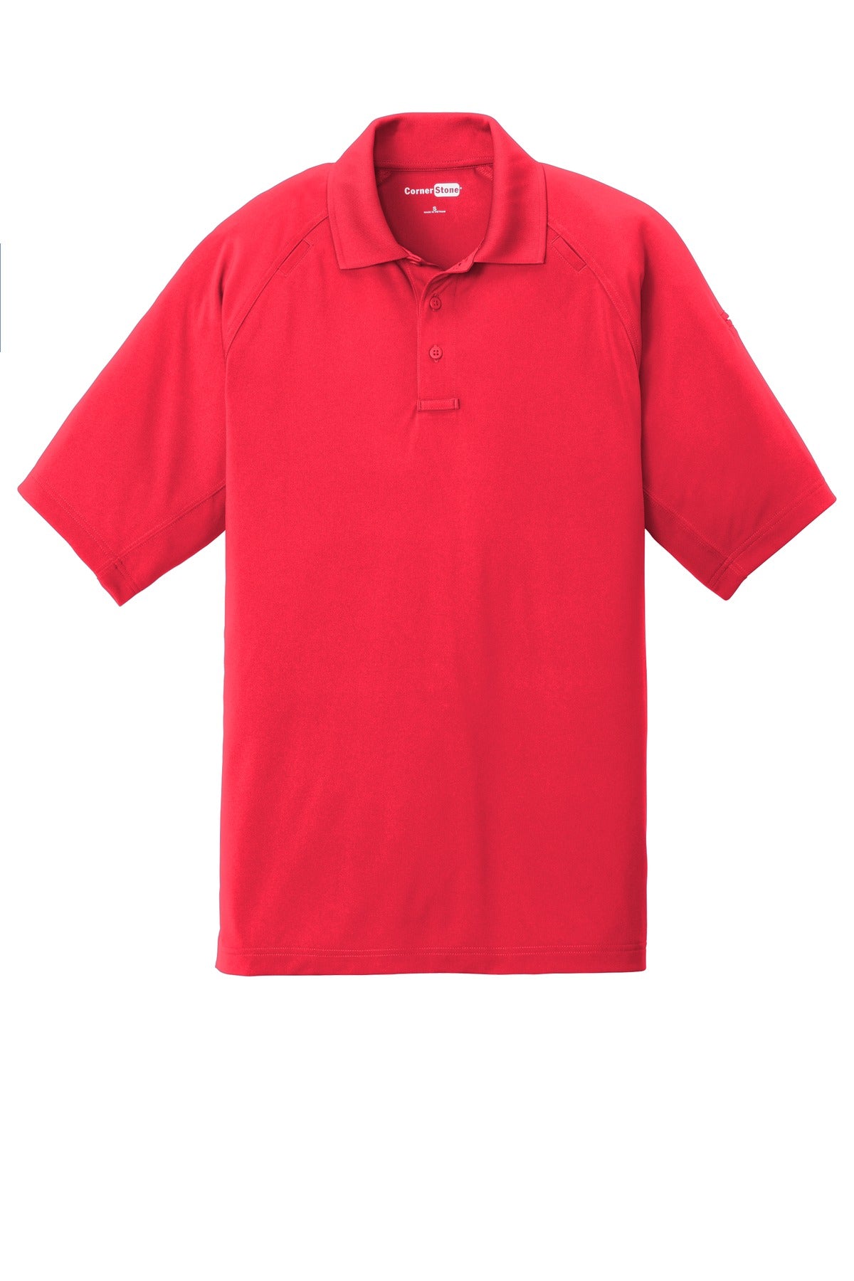 Front View of Red CornerStone Select Lightweight Snag-Proof Tactical Polo. CS420