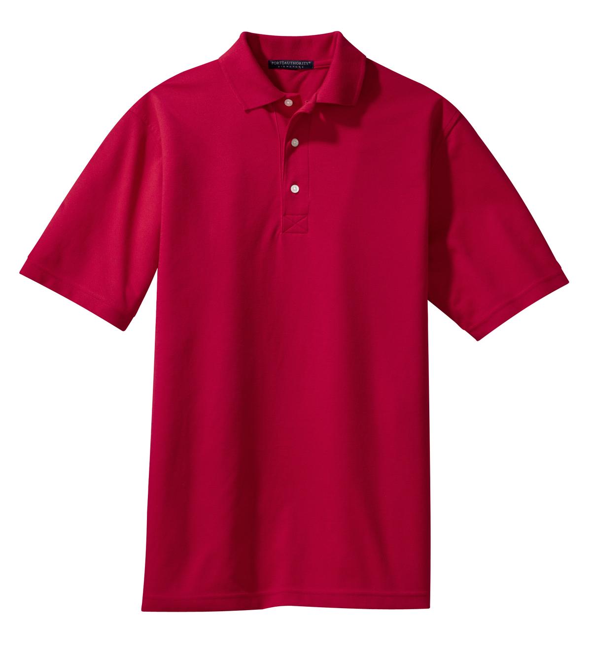 Front View of Red Port Authority Rapid Dry Polo. K455
