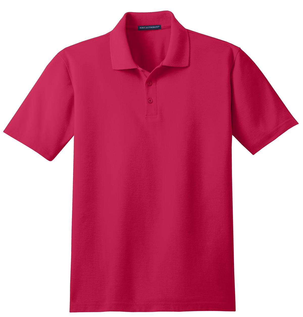 Front View of Red Port Authority Stain-Release Polo. K510