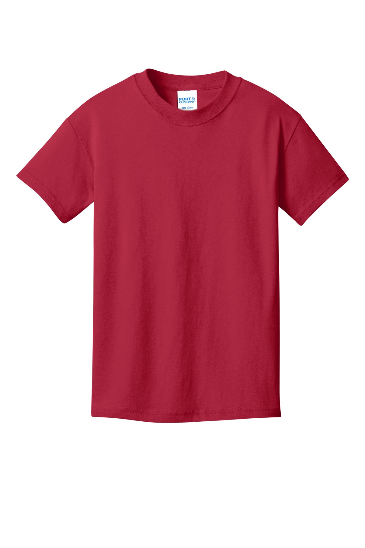 Front View of Red Port & Company Youth Core Cotton DTG Tee PC54YDTG