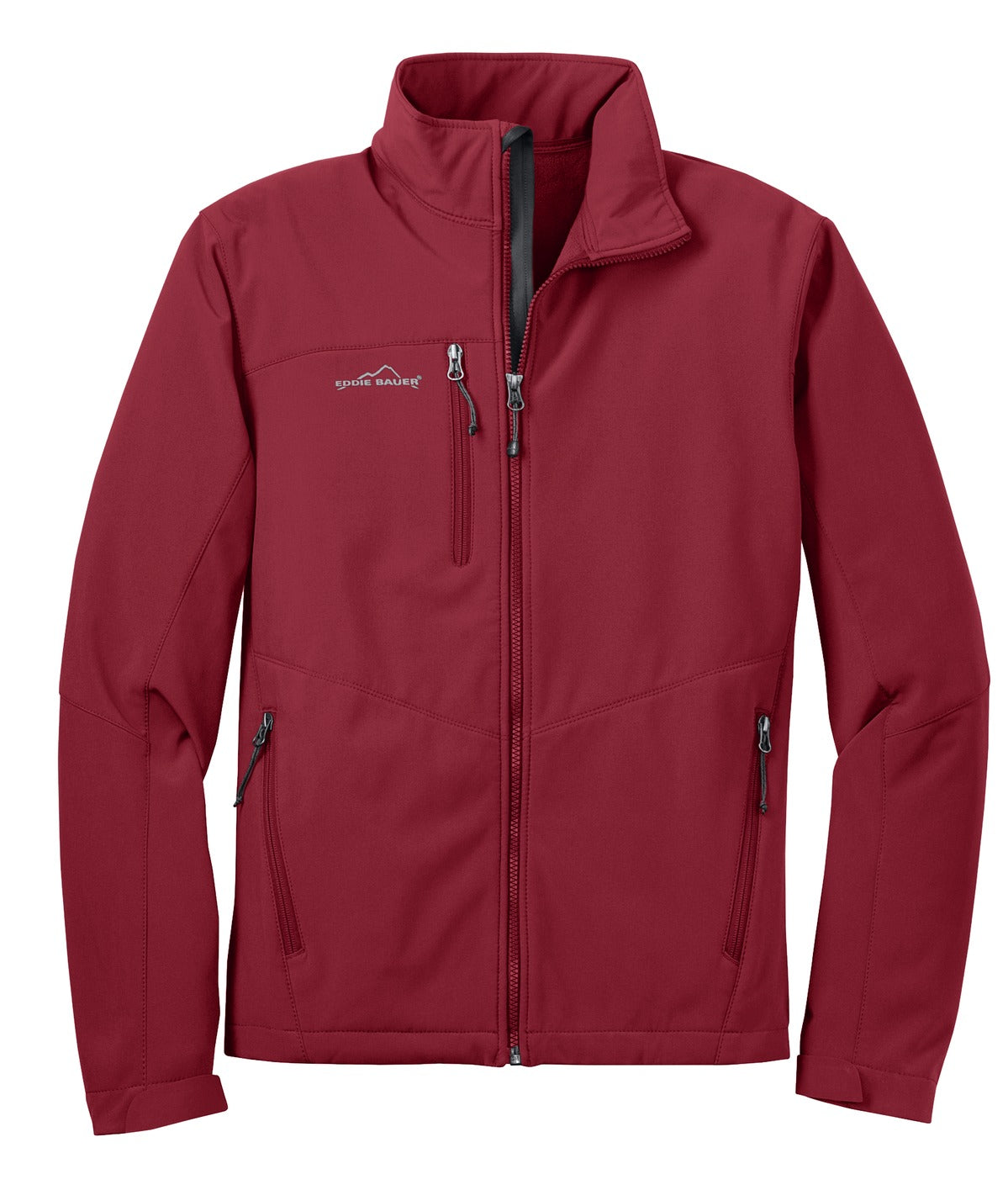 Front View of Red Rhubarb Eddie Bauer - Soft Shell Jacket. EB530