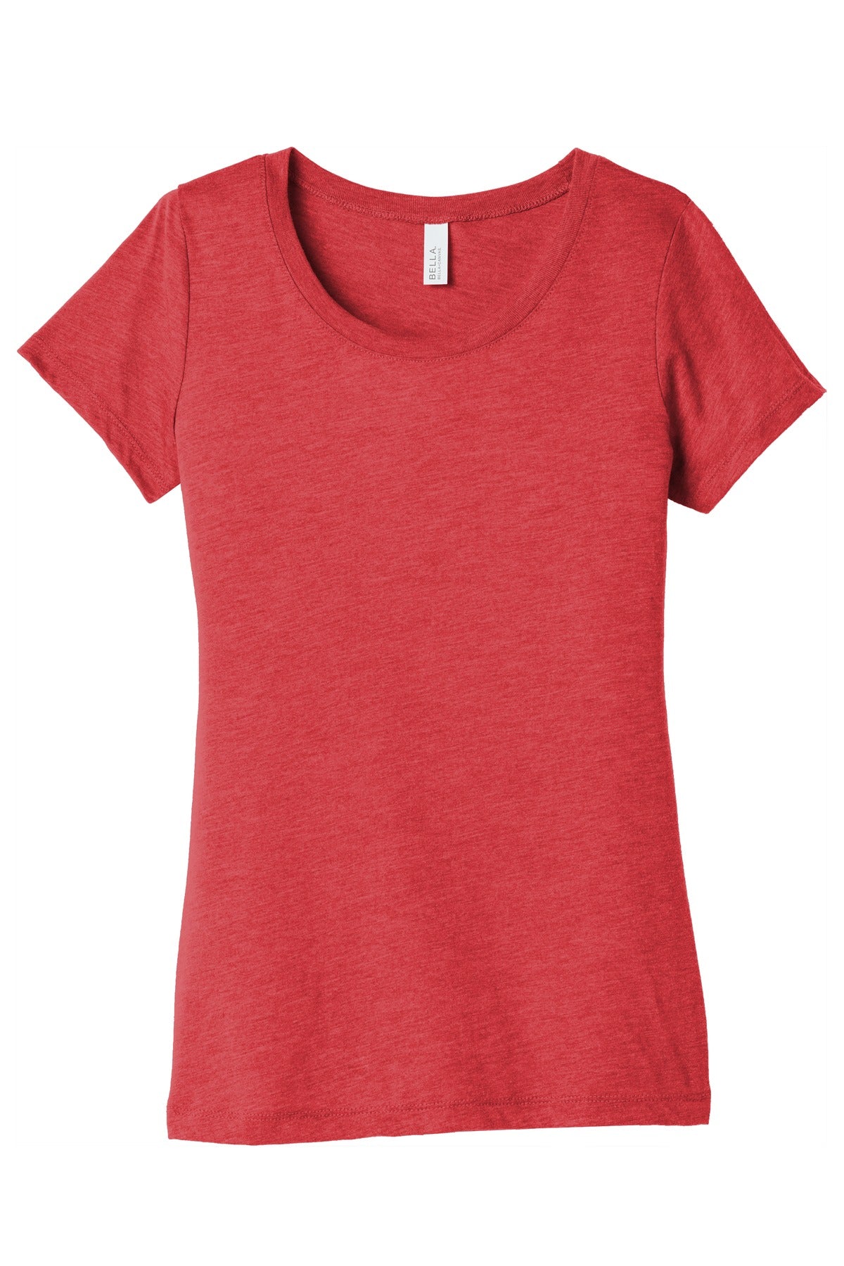 Front View of Red TB BELLA+CANVAS Women's Triblend Short Sleeve Tee. BC8413