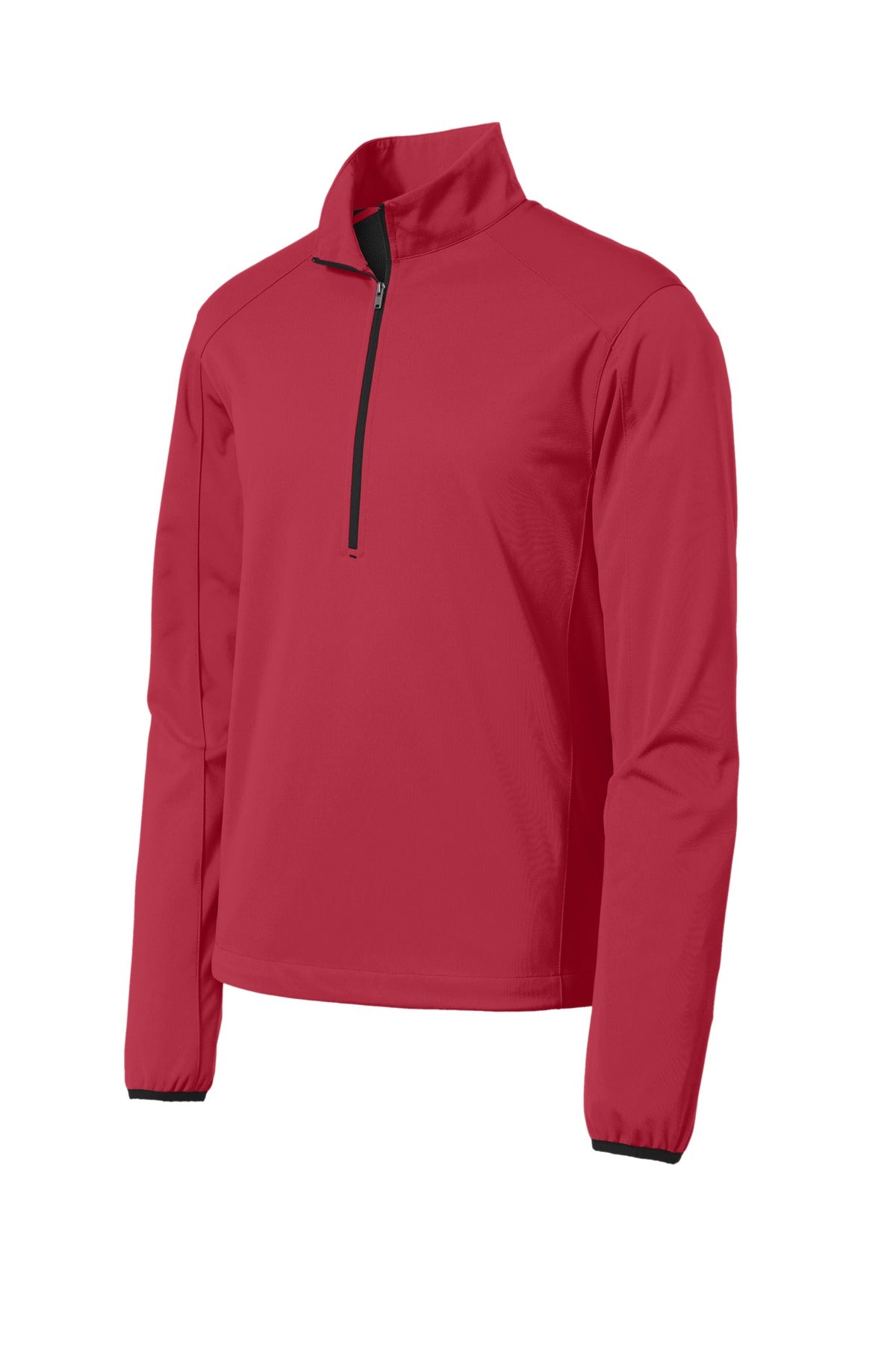 Front View of Rich Red Port Authority Active 1/2-Zip Soft Shell Jacket. J716