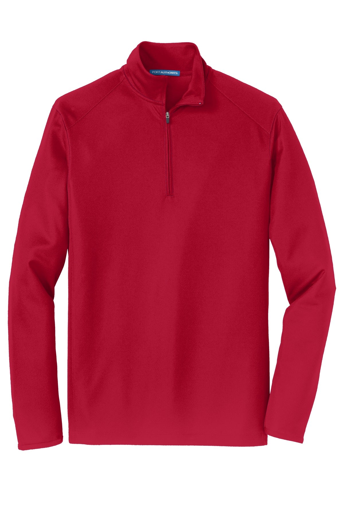 Front View of Rich Red Port Authority Pinpoint Mesh 1/2-Zip. K806