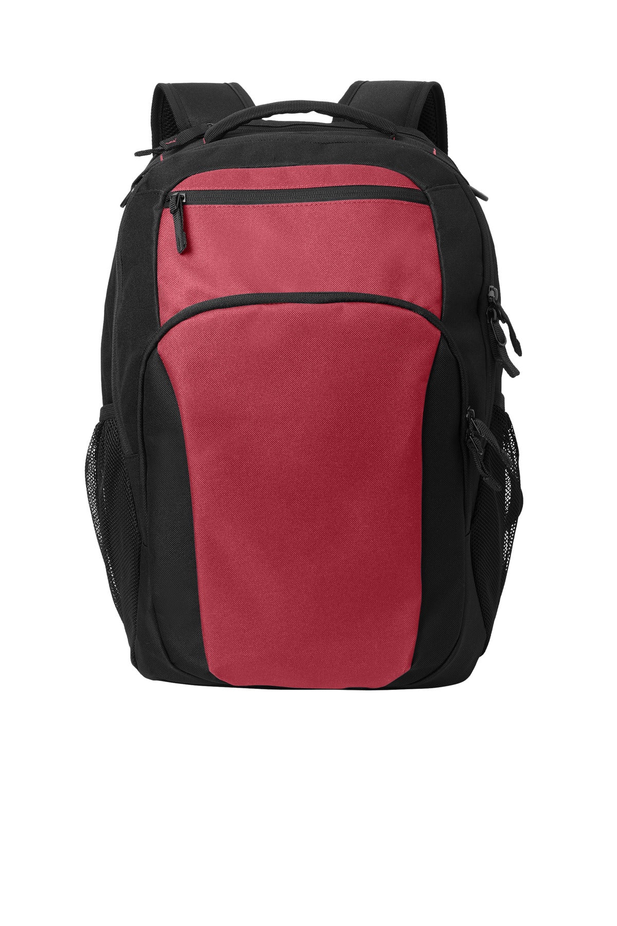 Front View of RichRed/Bk Port Authority Transport Backpack BG232