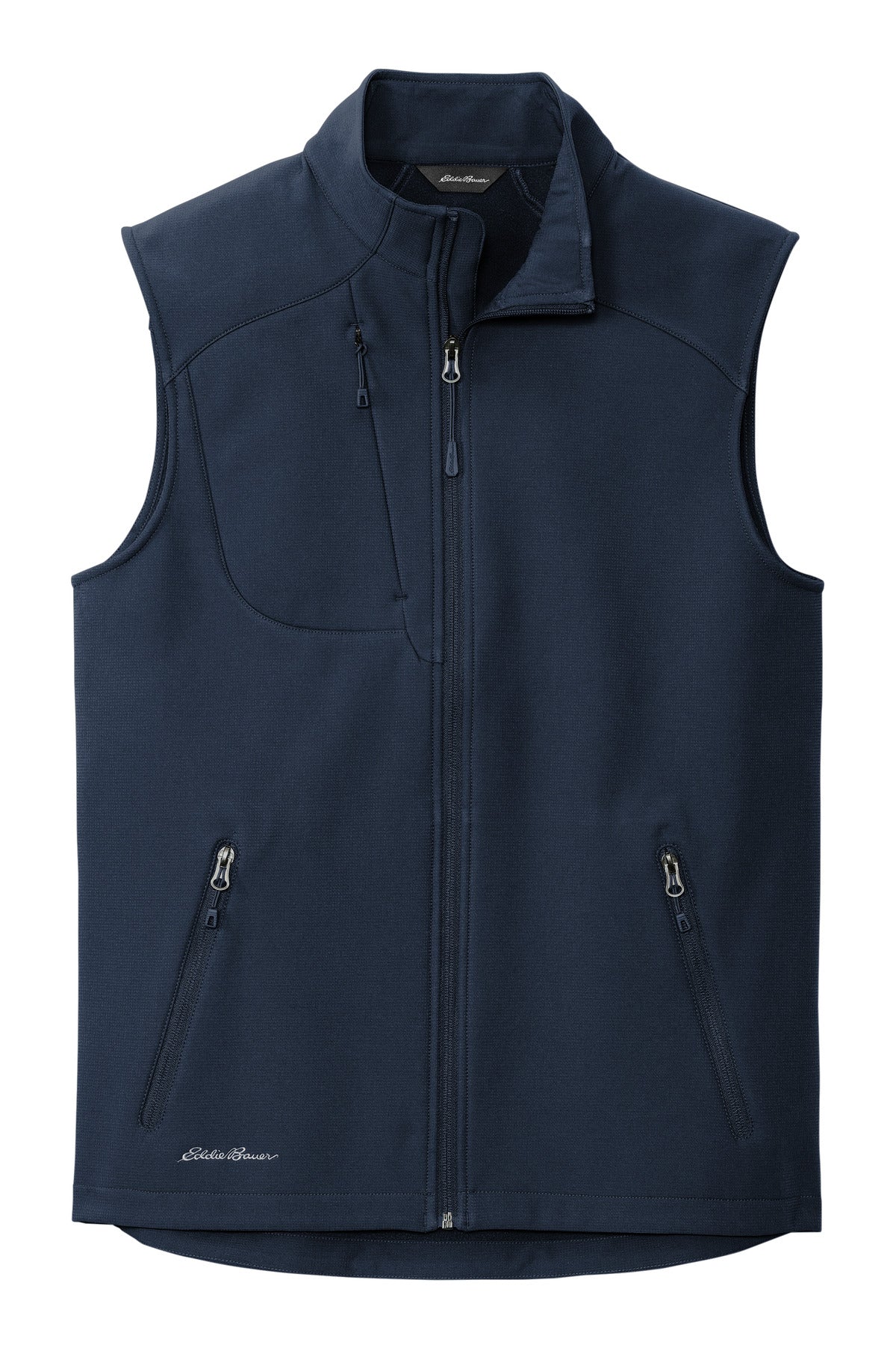 Front View of RiverBlNv Eddie Bauer Stretch Soft Shell Vest EB546