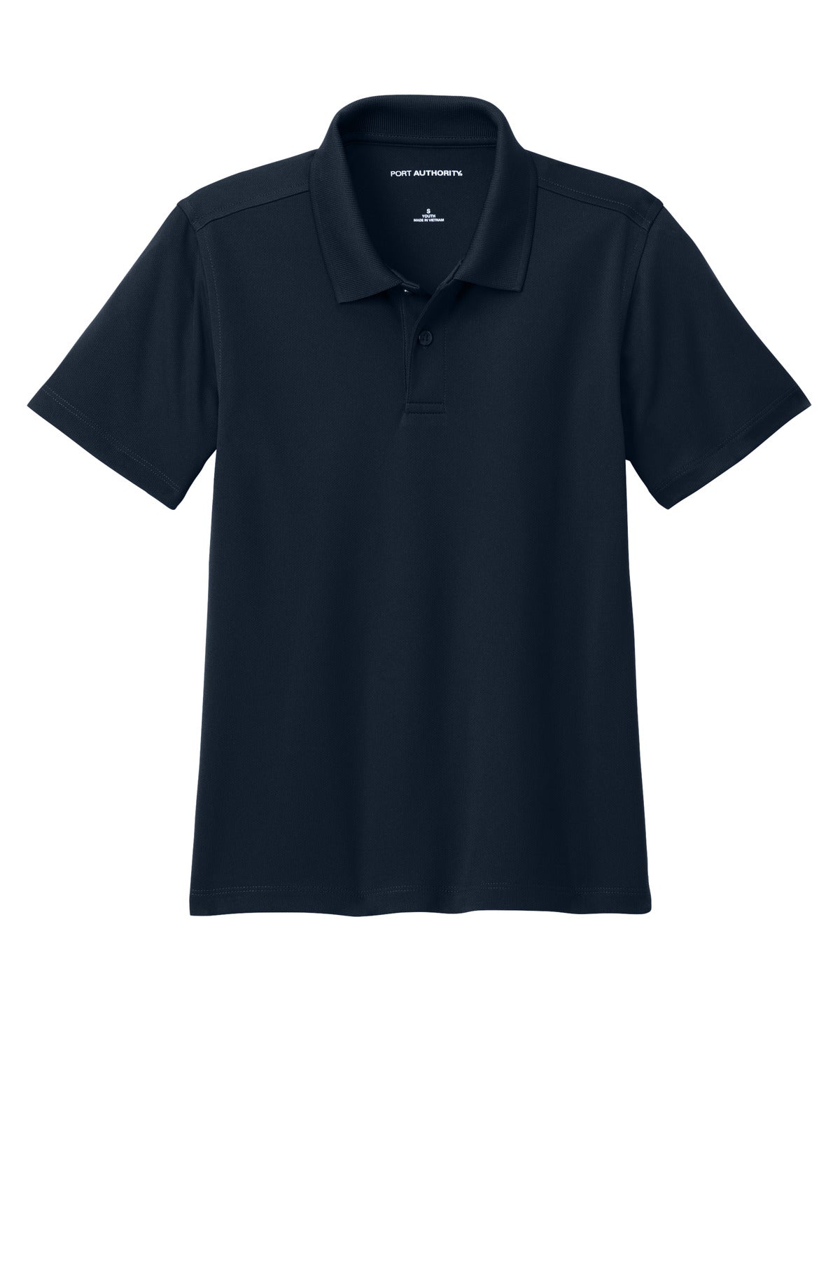 Front View of RiverBlNv Port Authority Youth Dry Zone UV Micro-Mesh Polo Y110
