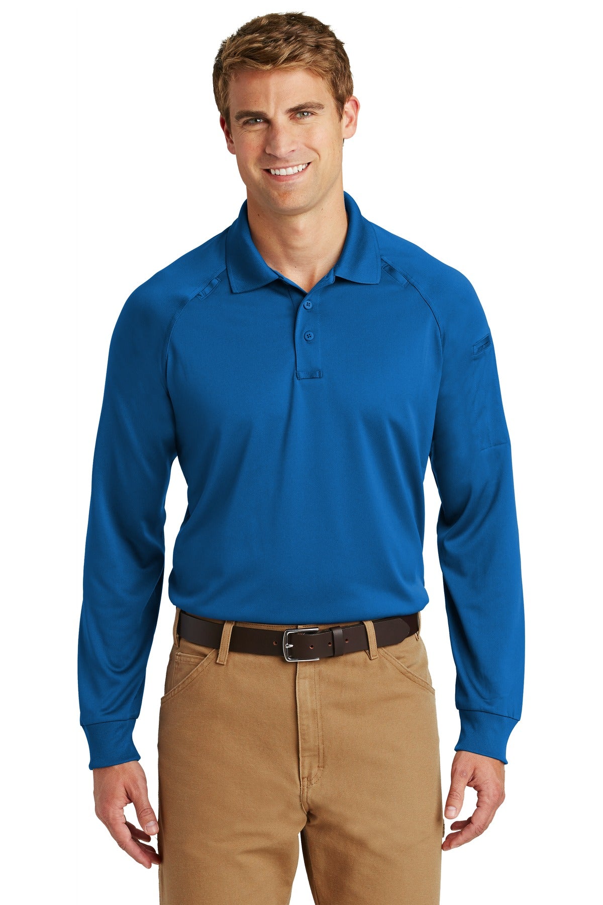 Front View of Royal CornerStone - Select Long Sleeve Snag-Proof Tactical Polo. CS410LS