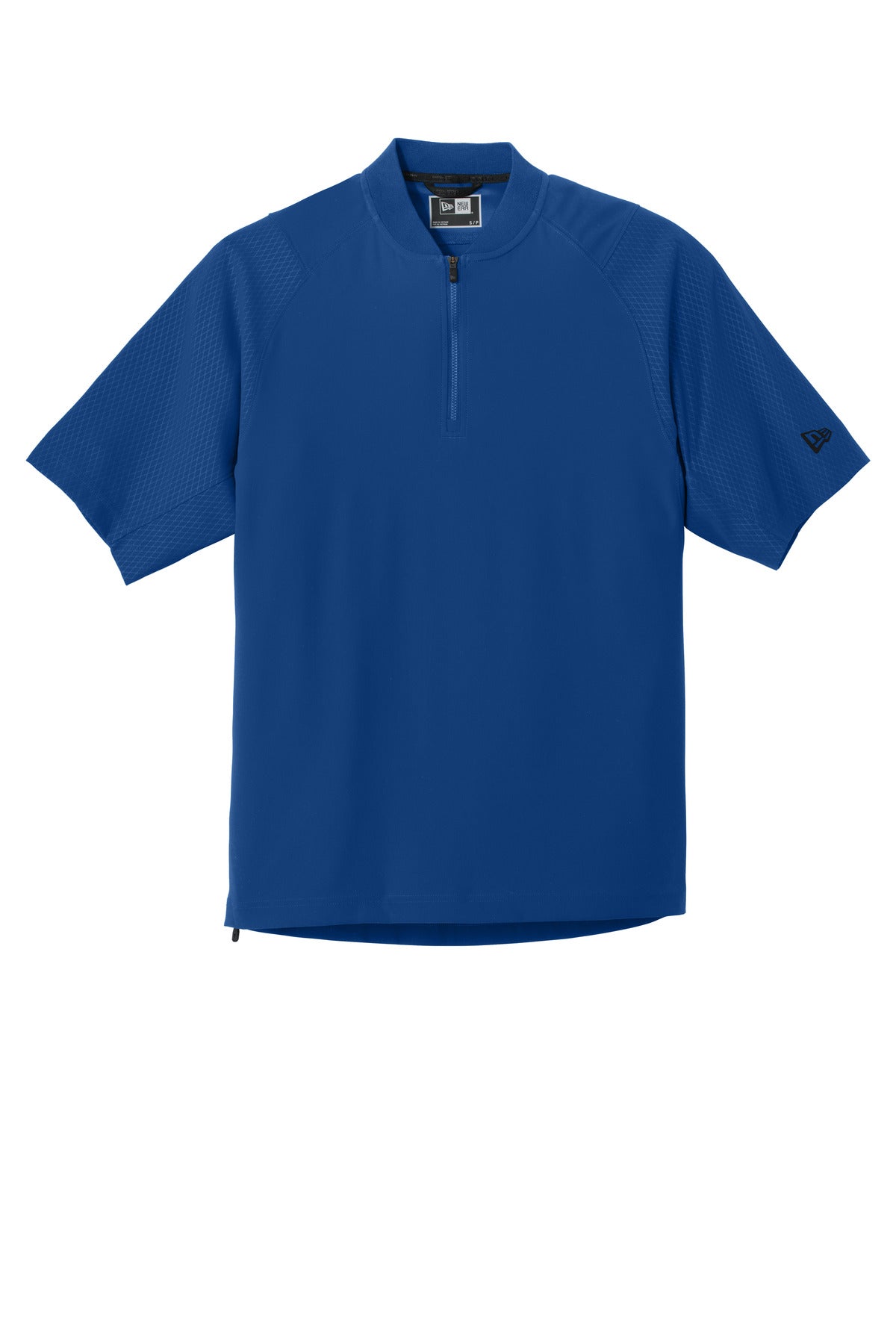 Front View of Royal New Era Cage Short Sleeve 1/4-Zip Jacket. NEA600