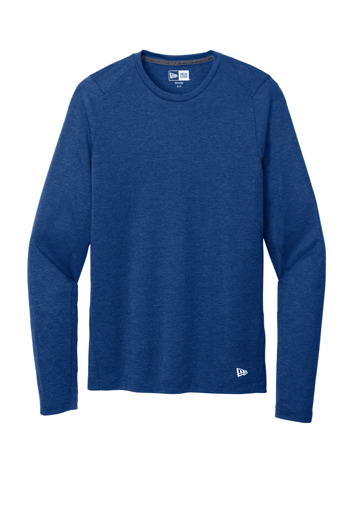 Front View of Royal New Era Series Performance Long Sleeve Crew Tee. NEA201