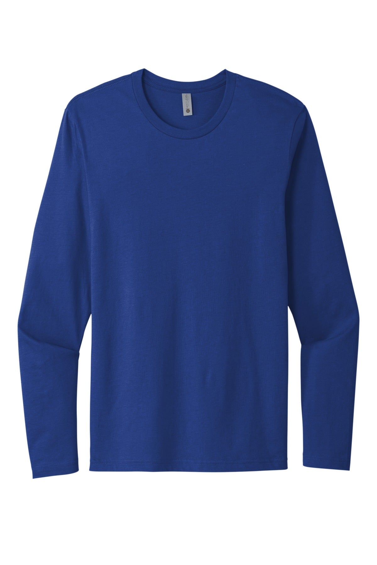 Front View of Royal Next Level Apparel Cotton Long Sleeve Tee. NL3601