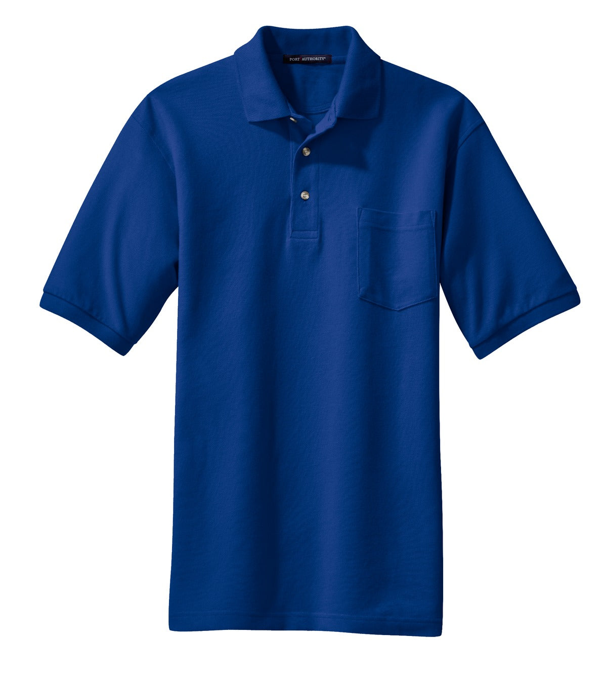 Front View of Royal Port Authority Heavyweight Cotton Pique Polo with Pocket. K420P