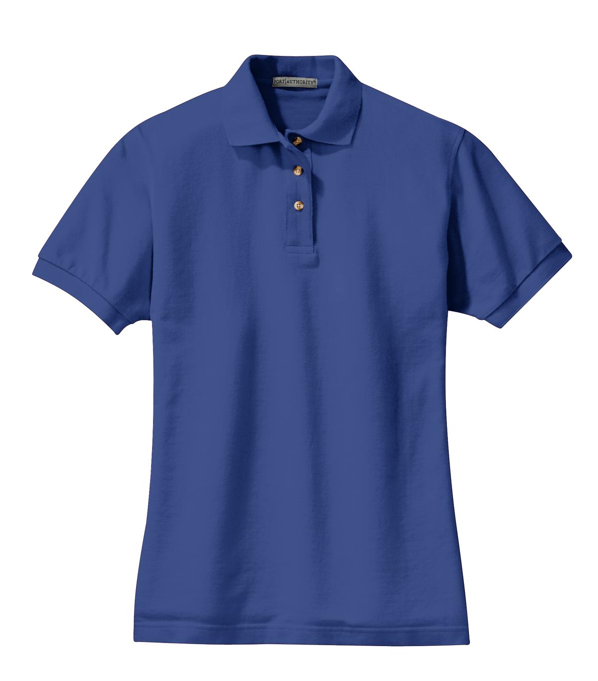 Front View of Royal Port Authority Women's Heavyweight Cotton Pique Polo. L420