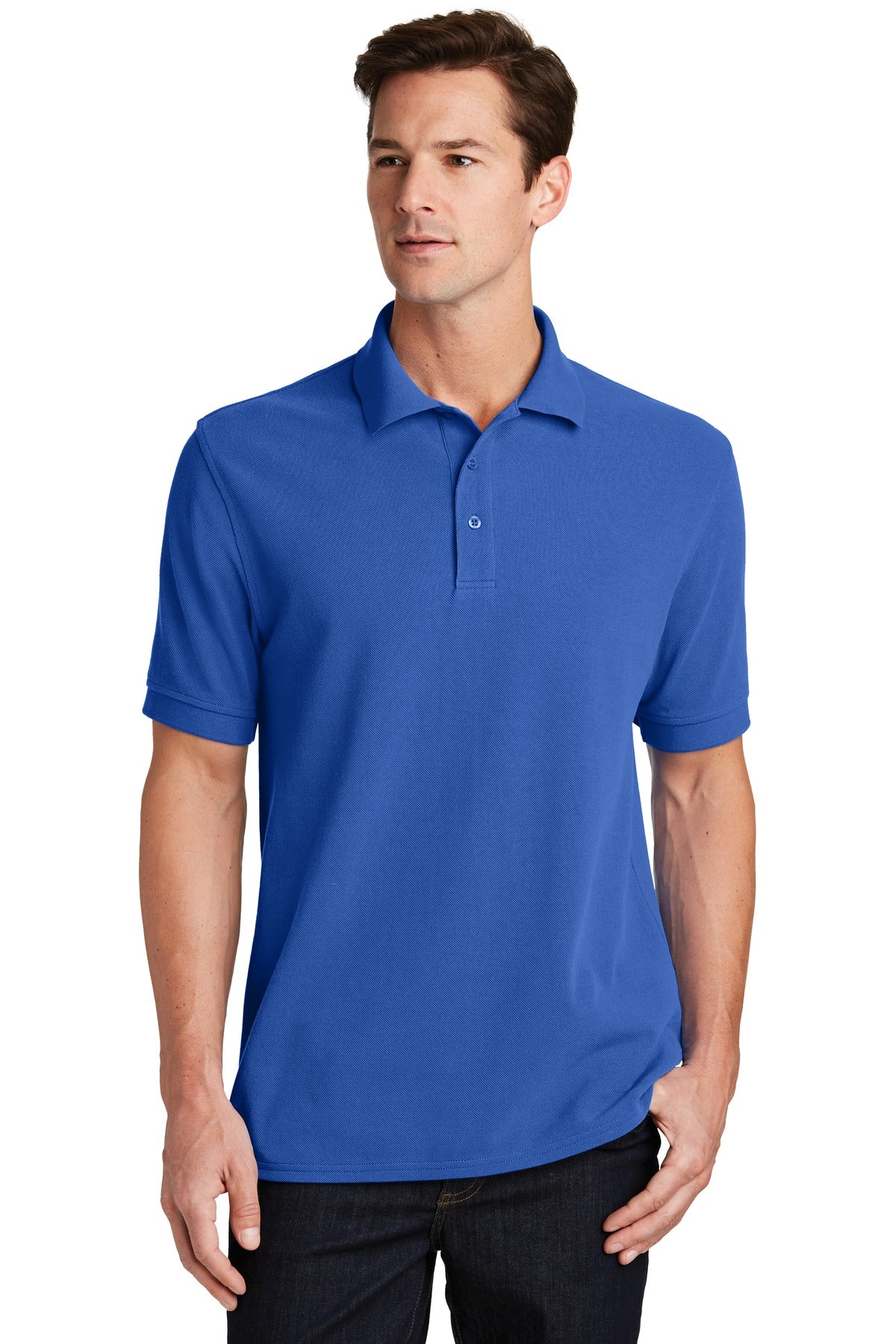 Front View of Royal Port & Company Combed Ring Spun Pique Polo. KP1500