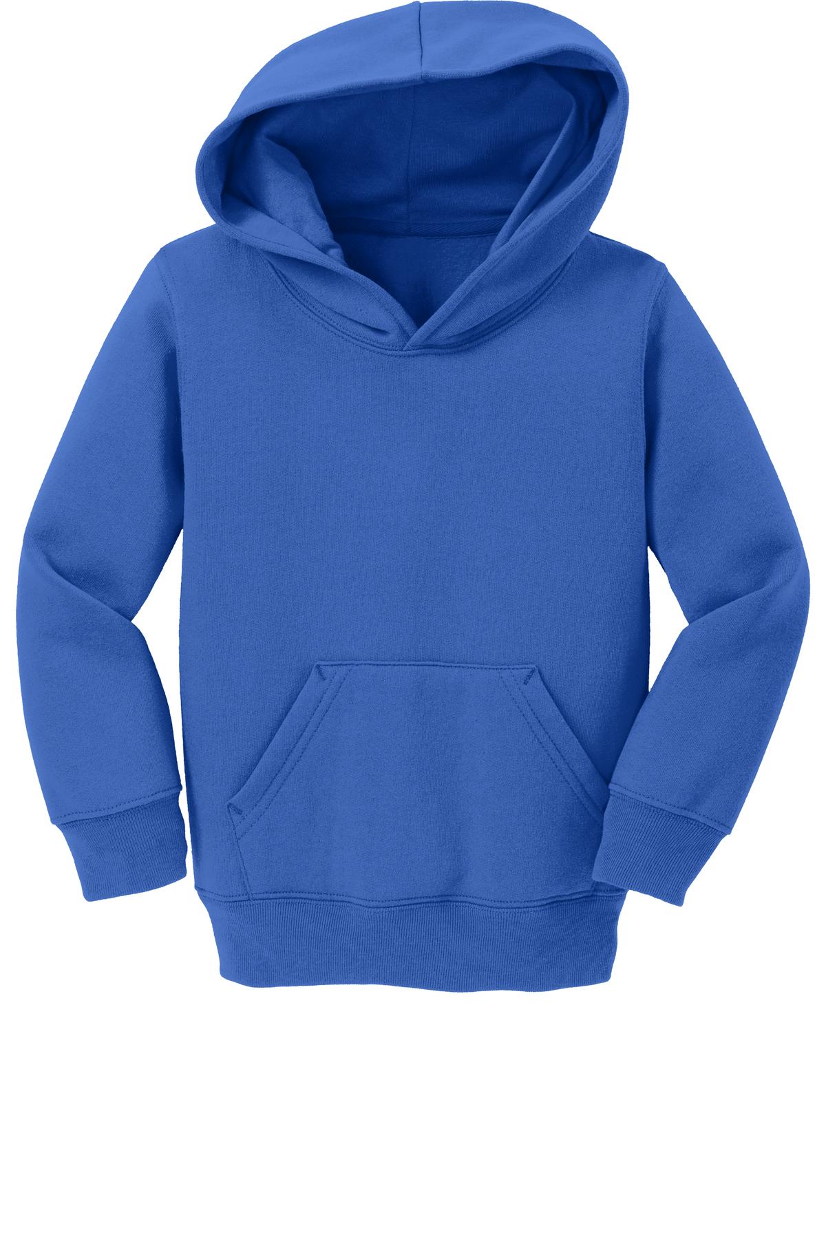 Front View of Royal Port & Company Toddler Core Fleece Pullover Hooded Sweatshirt. CAR78TH