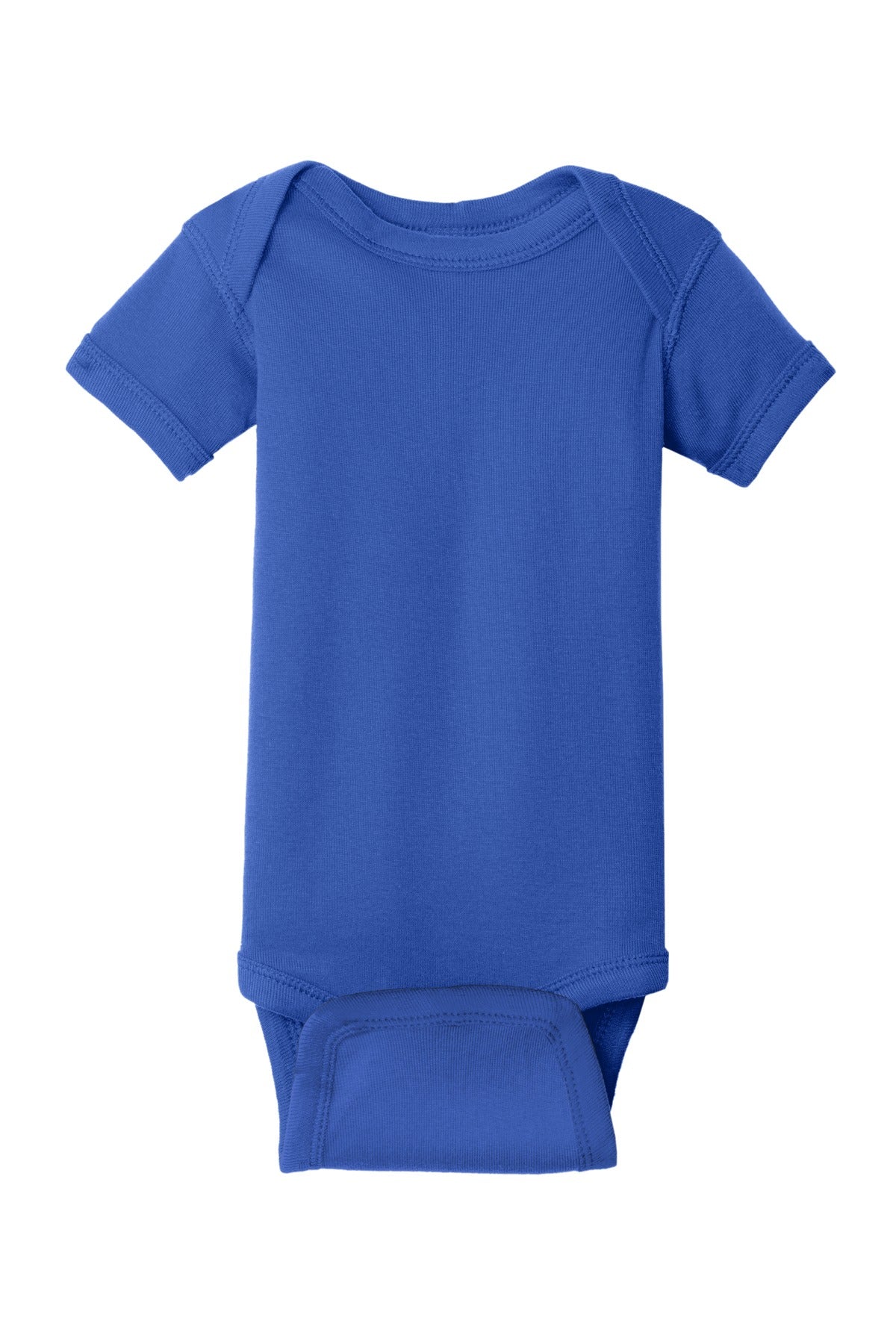 Front View of Royal Rabbit Skins Infant Short Sleeve Baby Rib Bodysuit. RS4400