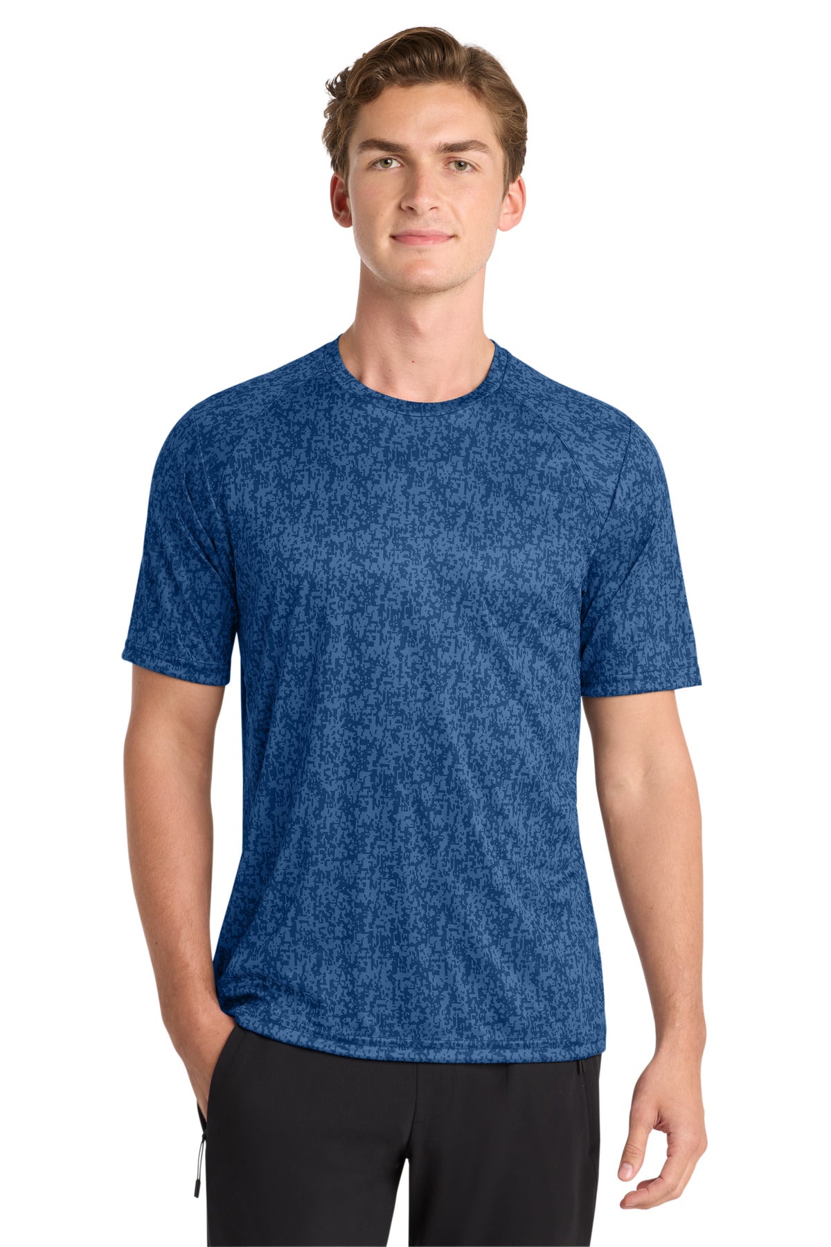 Front View of Royal Sport-Tek Digi Camo Tee. ST460
