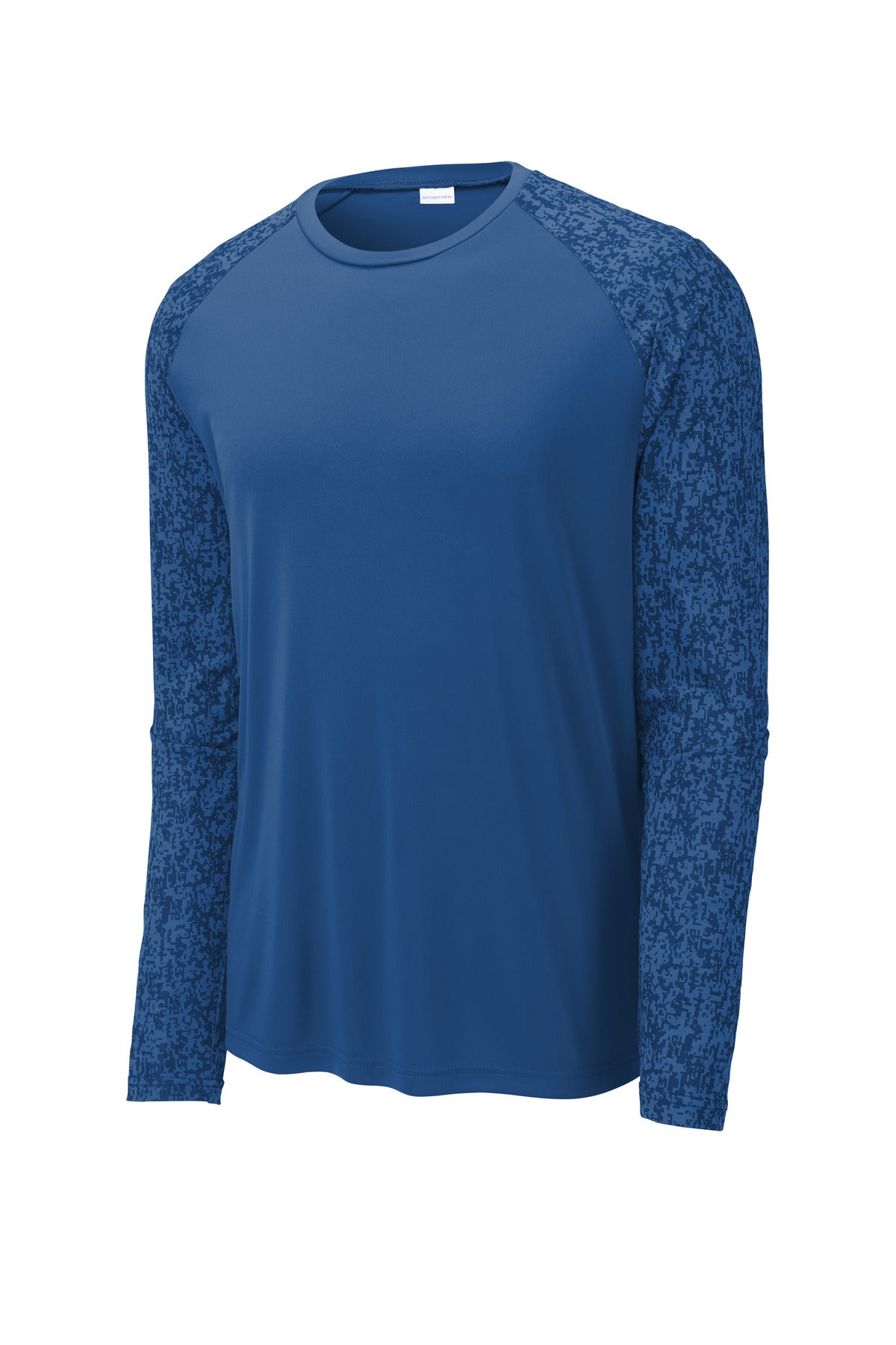 Front View of Royal Sport-Tek Long Sleeve Digi Camo Tee. ST460LS