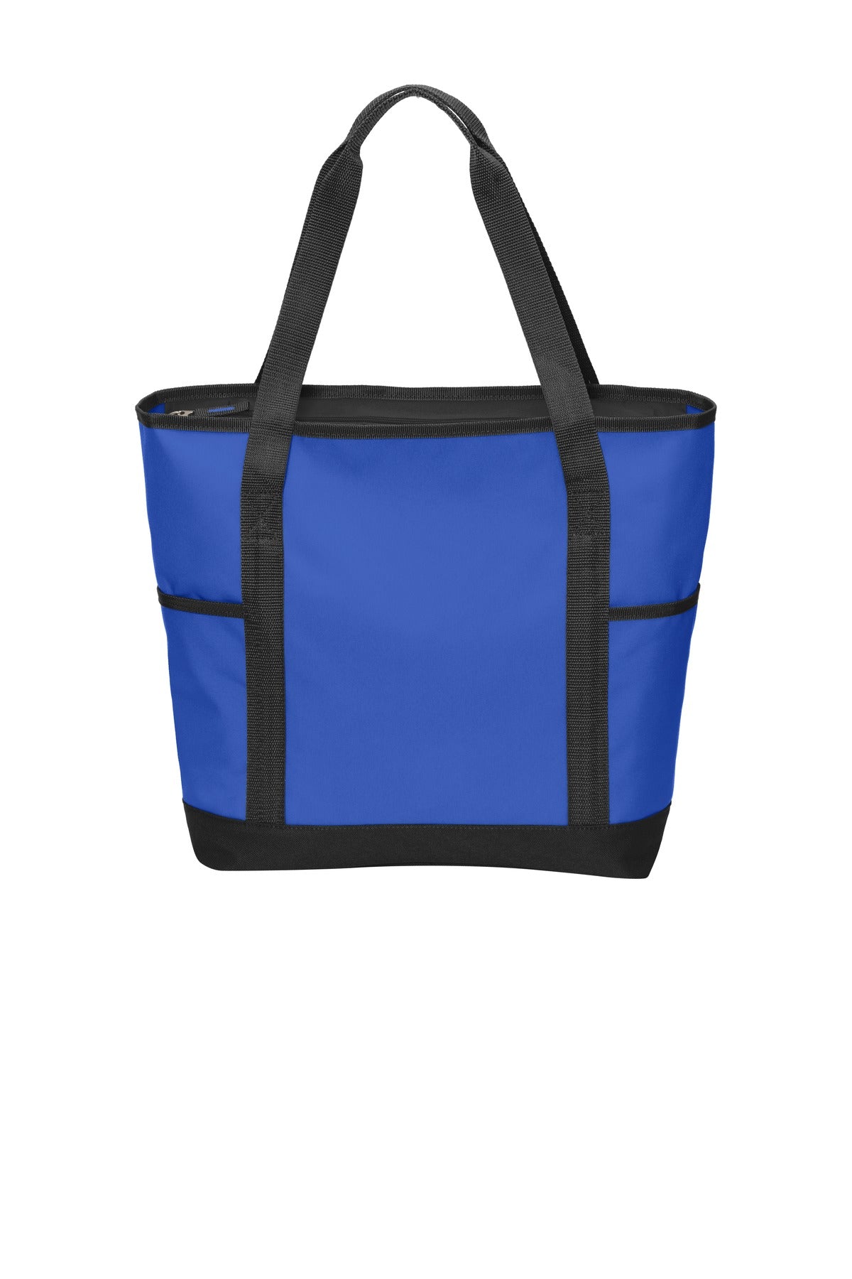 Front View of Royal/Black Port Authority On-The-Go Tote. BG411