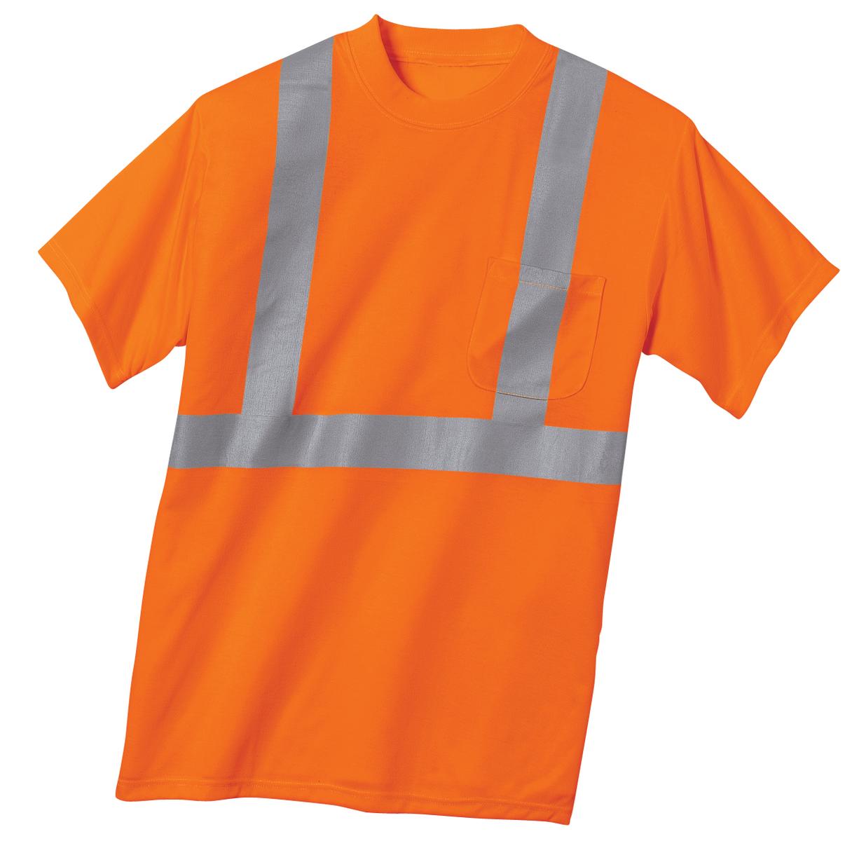 Front View of Safety Orange CornerStone - ANSI 107 Class 2 Safety T-Shirt. CS401