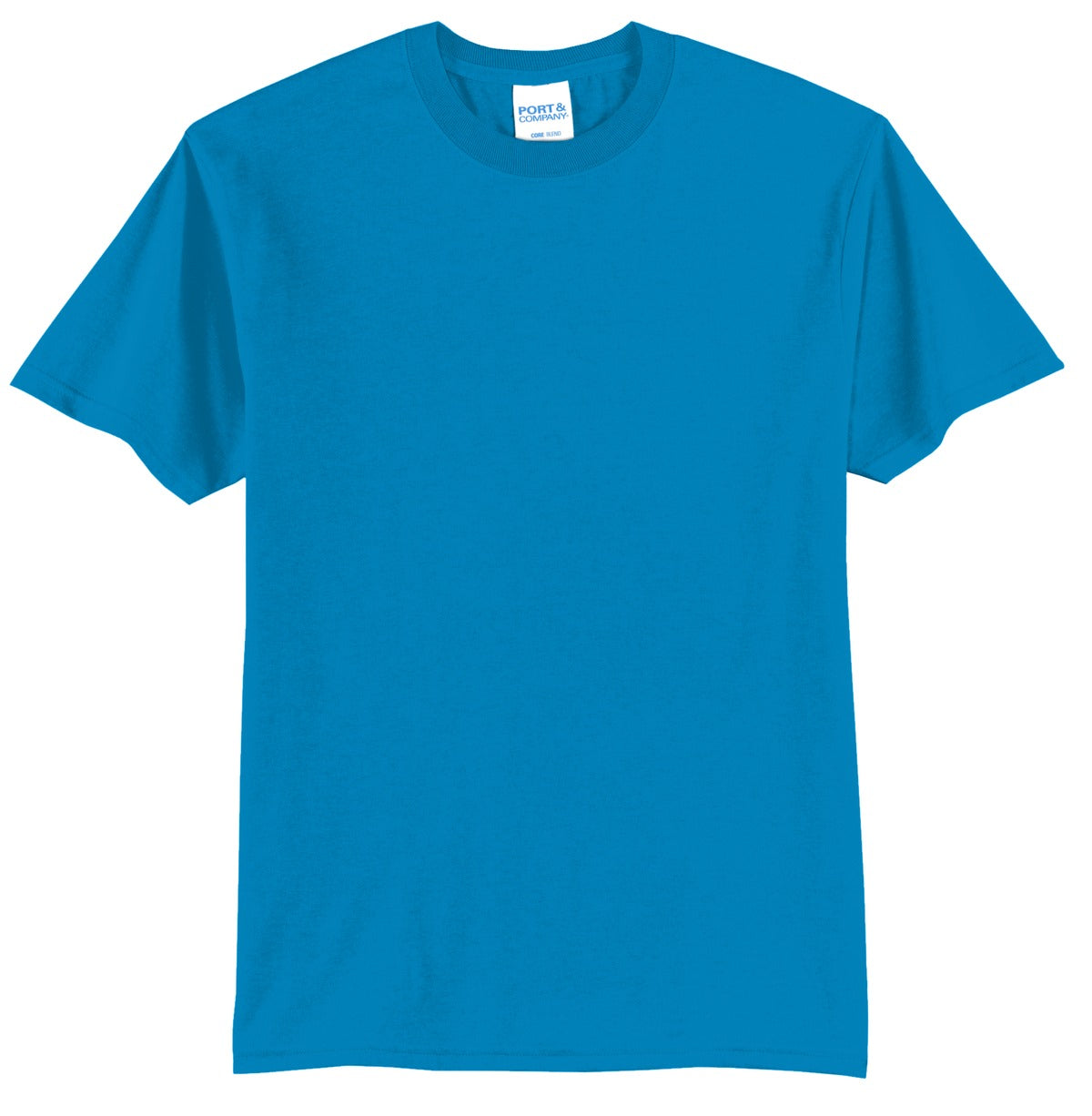 Front View of Sapphire Port & Company Tall Core Blend Tee. PC55T