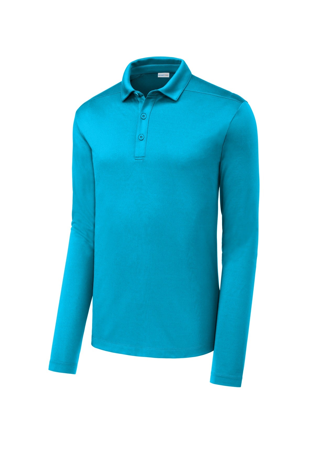 Front View of Sapphire Sport-Tek Posi-UV Pro Long Sleeve Polo. ST520LS