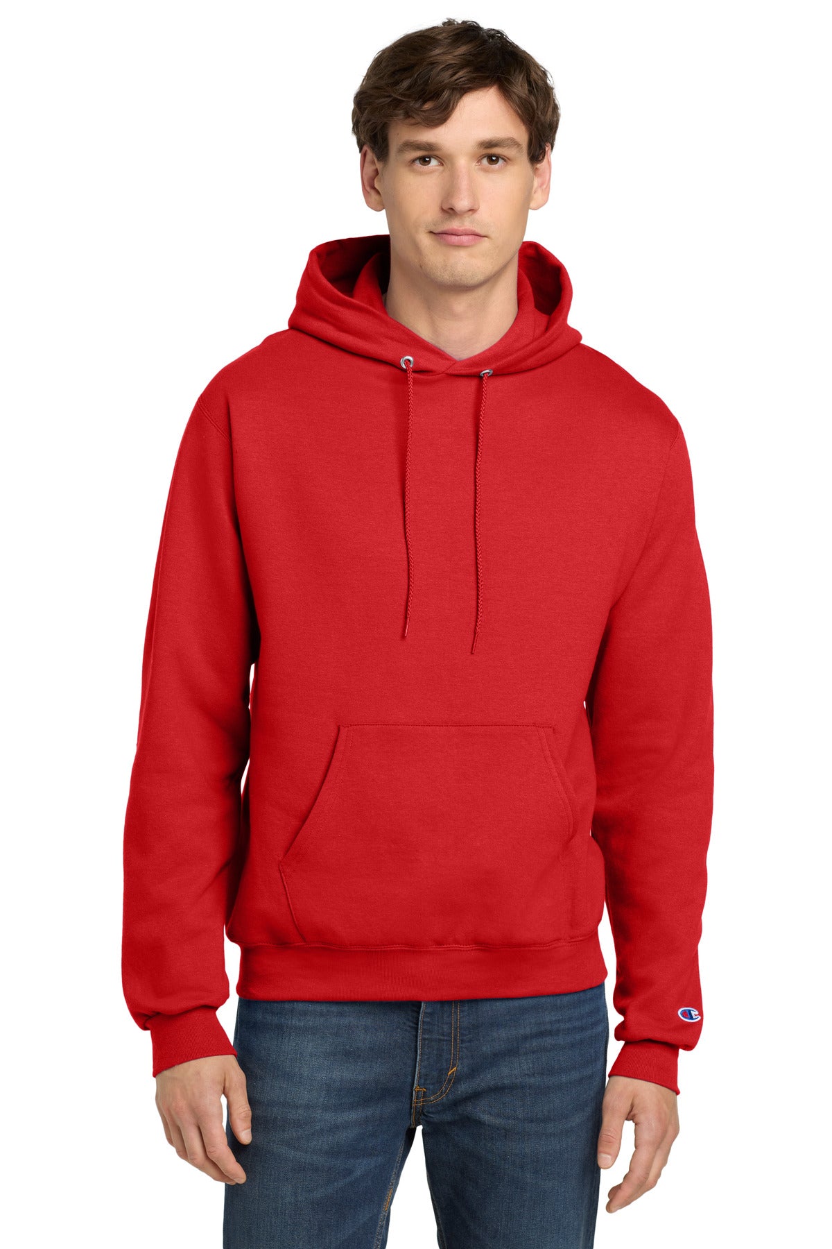 Front View of Scarlet Champion Powerblend Pullover Hoodie. S700