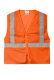 Front View of SftyOrg CornerStone ANSI 107 Class 2 Economy Mesh Zippered Vest. CSV101