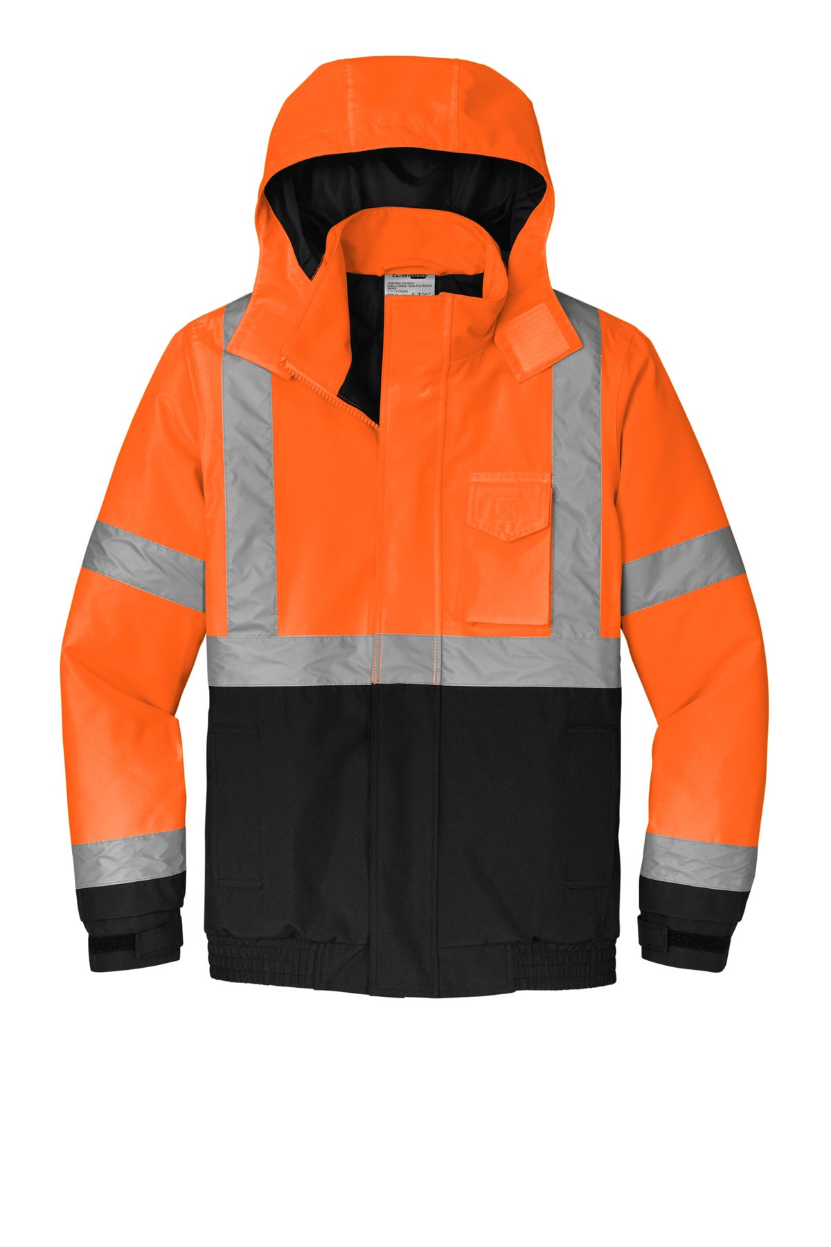 Front View of SftyOrg CornerStone ANSI 107 Class 3 Economy Waterproof Insulated Bomber Jacket CSJ500