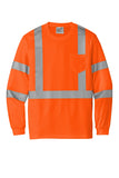 Front View of SftyOrg CornerStone ANSI 107 Class 3 Mesh Long Sleeve Tee. CS203