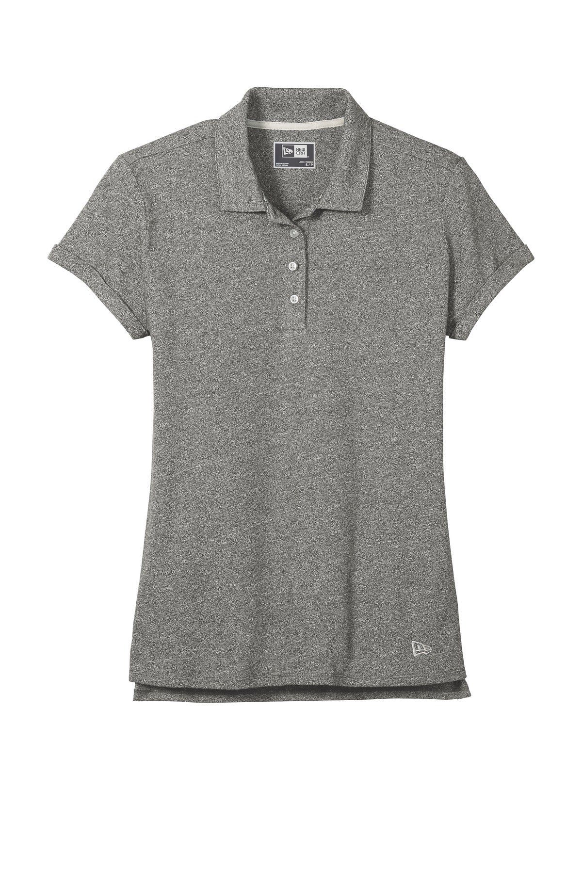 Front View of Shad Grey Twst New Era Women's Slub Twist Polo LNEA301