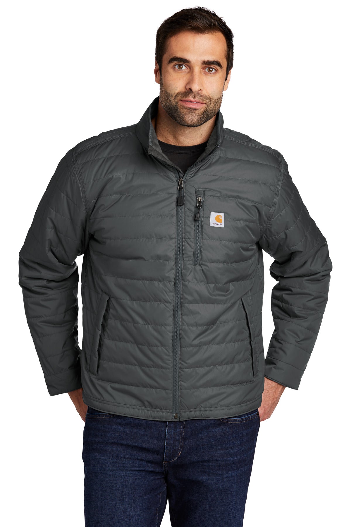 Front View of Shadow Grey Carhartt Gilliam Jacket. CT102208