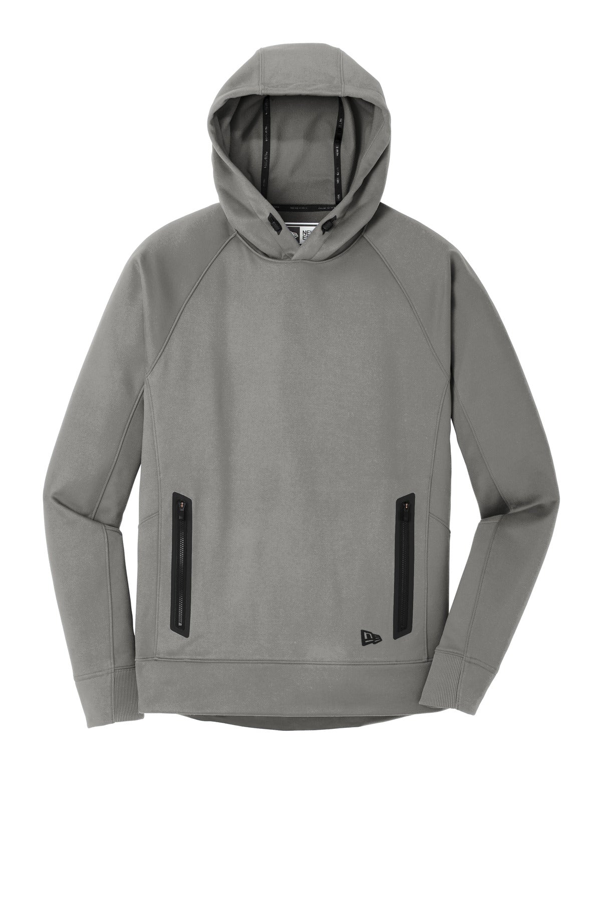Front View of Shadow Grey New Era Venue Fleece Pullover Hoodie. NEA520