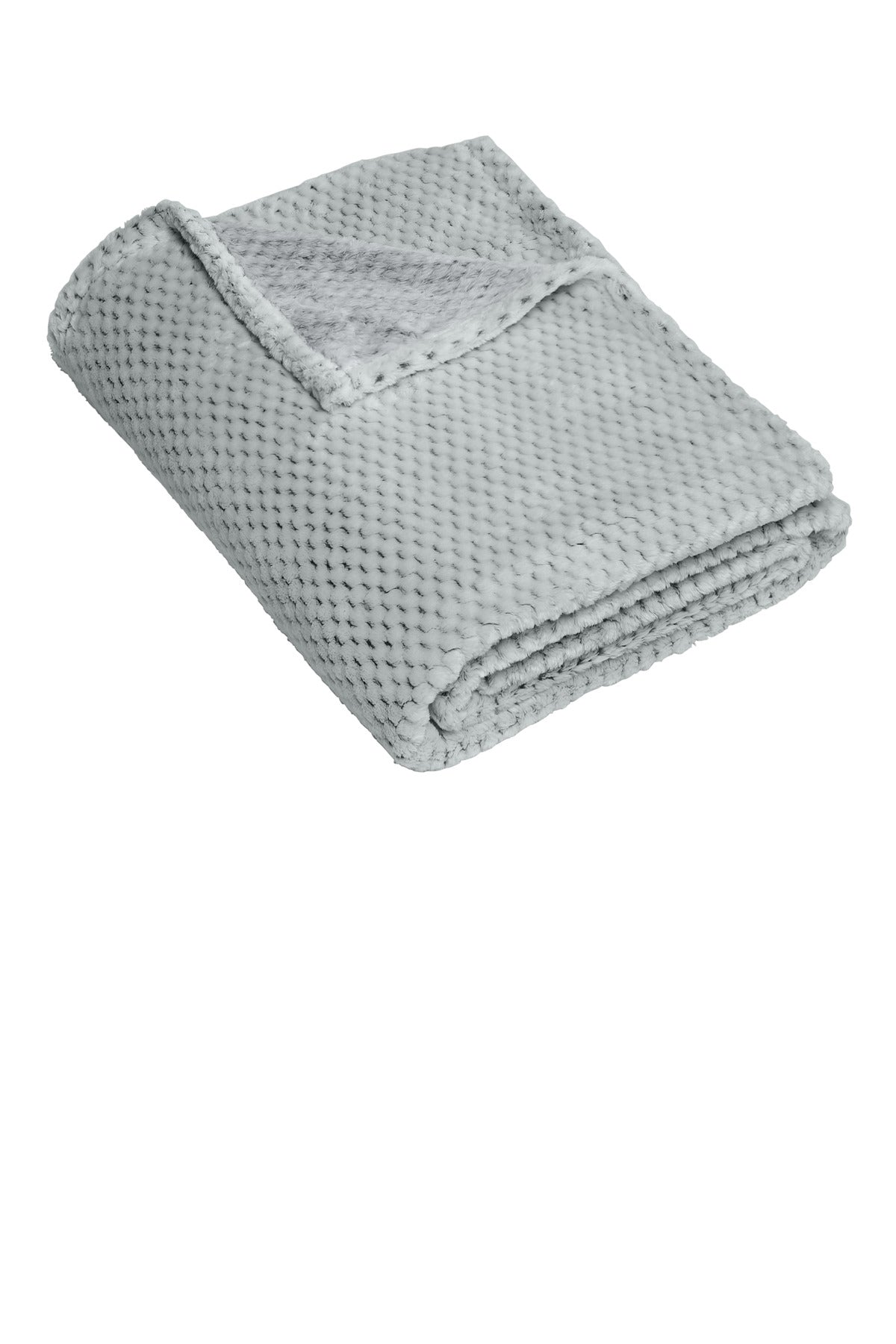 Front View of Shadow Grey Port Authority Plush Texture Blanket. BP35