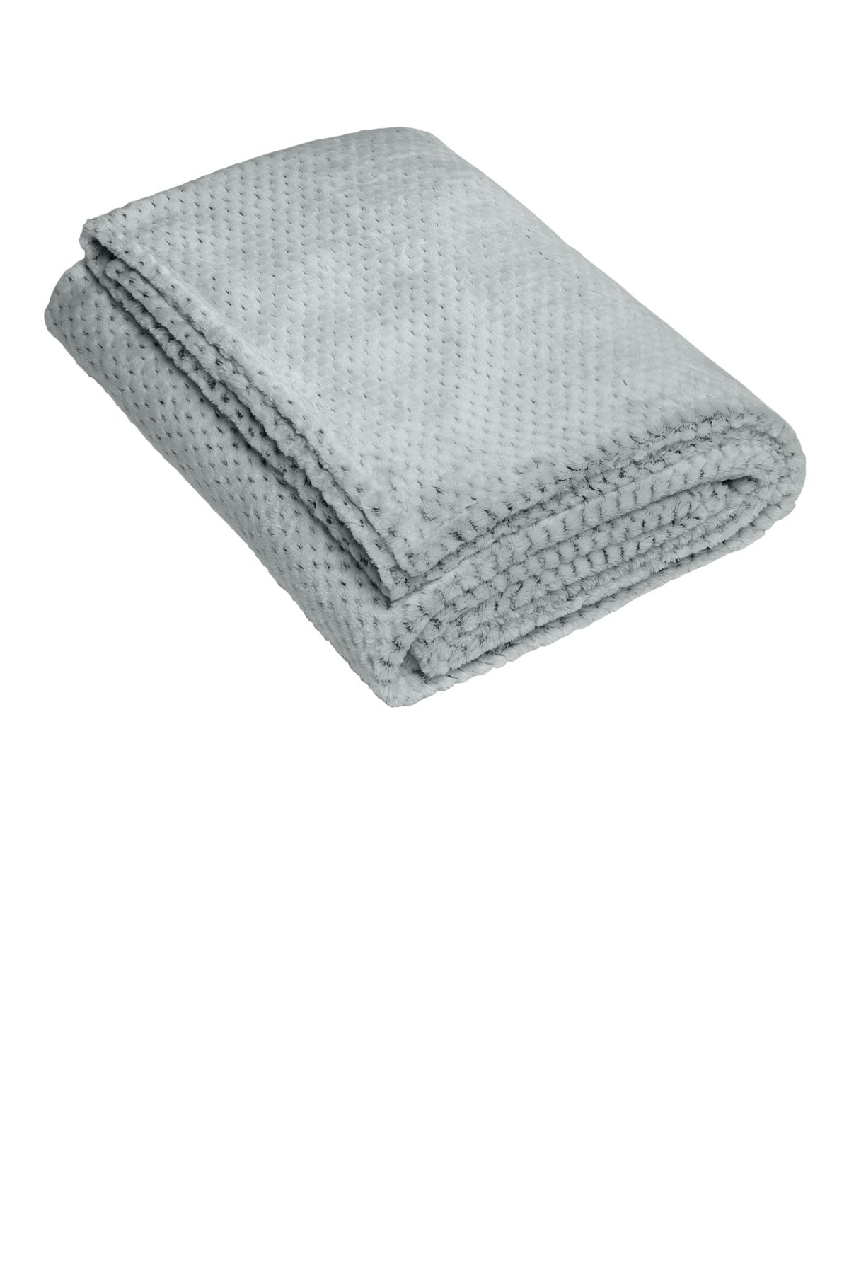 Front View of Shadow Grey Port Authority Plush Texture Blanket. BP35