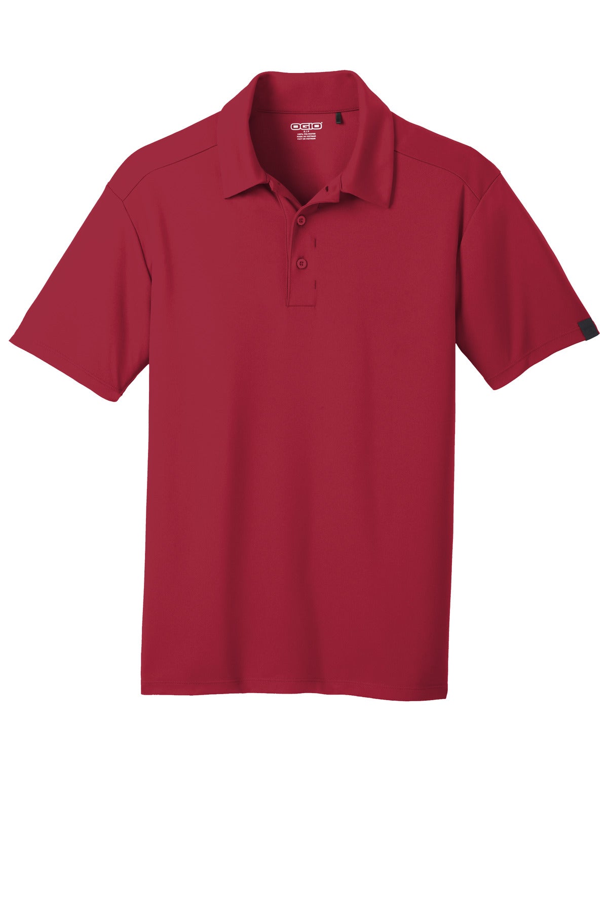 Front View of Signal Red OGIO Framework Polo. OG125